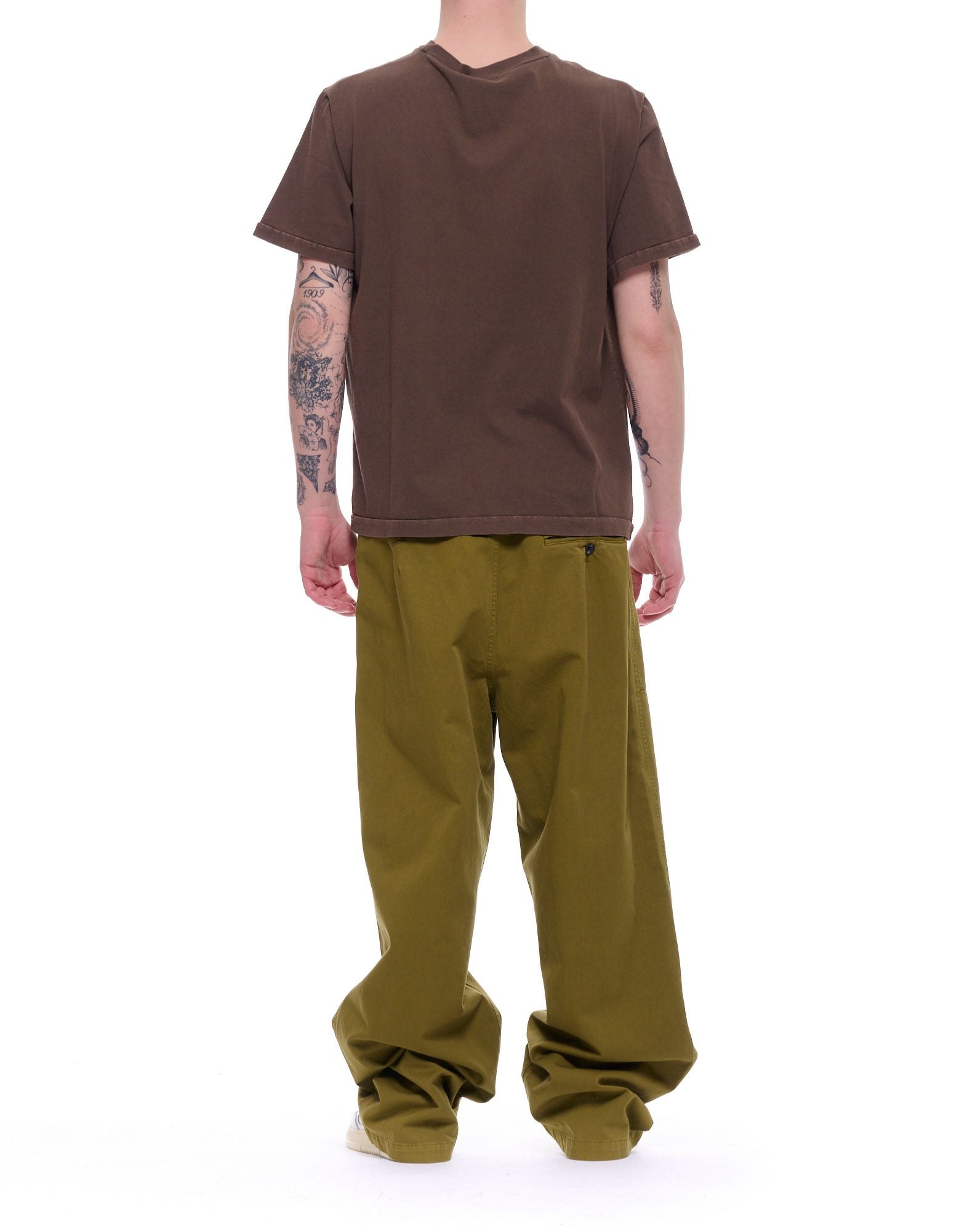 Atomofactory Camiseta Stone Marrón Algodón Cuello Redondo Hombre Made in Italy PE26AFU33 024 BROWN