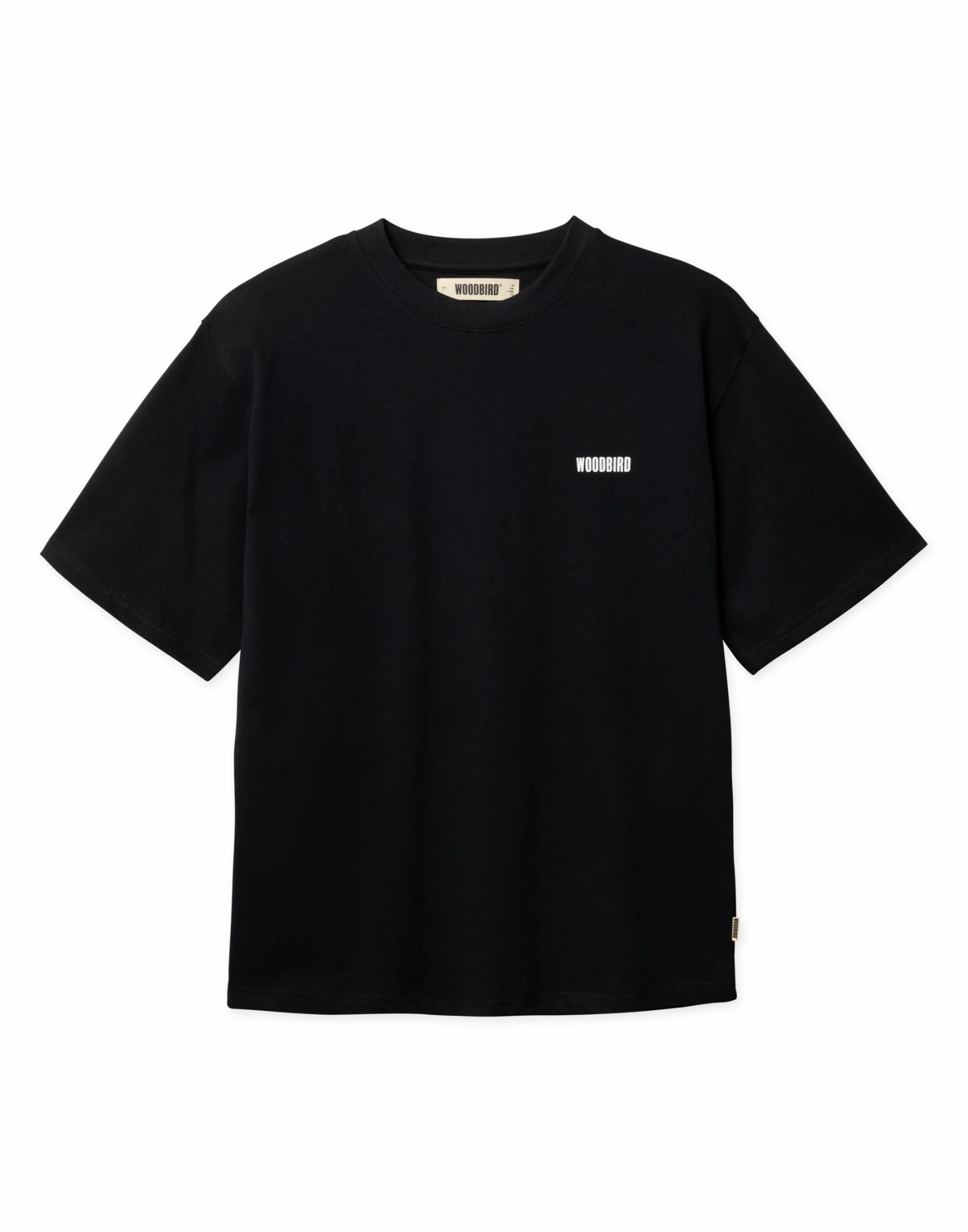 T-shirt da uomo in cotone organico nero Woodbird WBBaine Sea Tee 2616-401 NERO