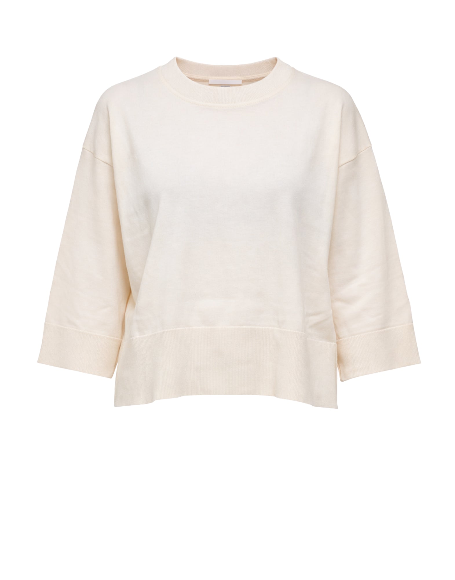 Laboratorio Soft Cotton Crewneck Knit 100% Cotton Ecru Women’s Relaxed Fit JO4605 1004