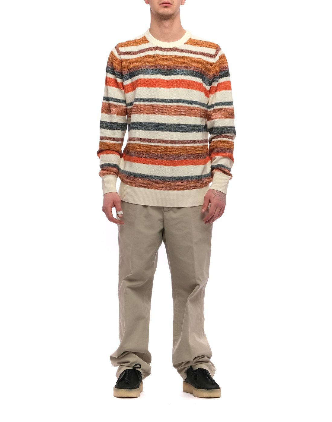 Tricot homme 6554 au large de la mel blanc REVOLUTION