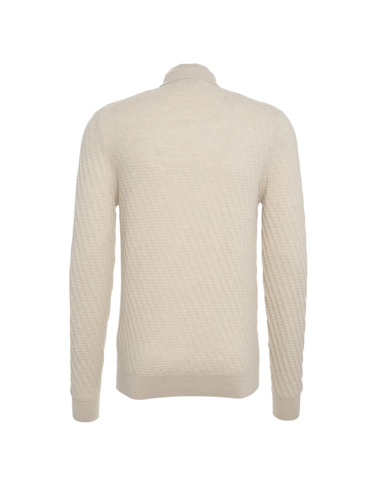 Paolo Pecora Herr 16-Gauge ulltröja med mock-neck – Cream A034-1342 BEIGE TRÖJA