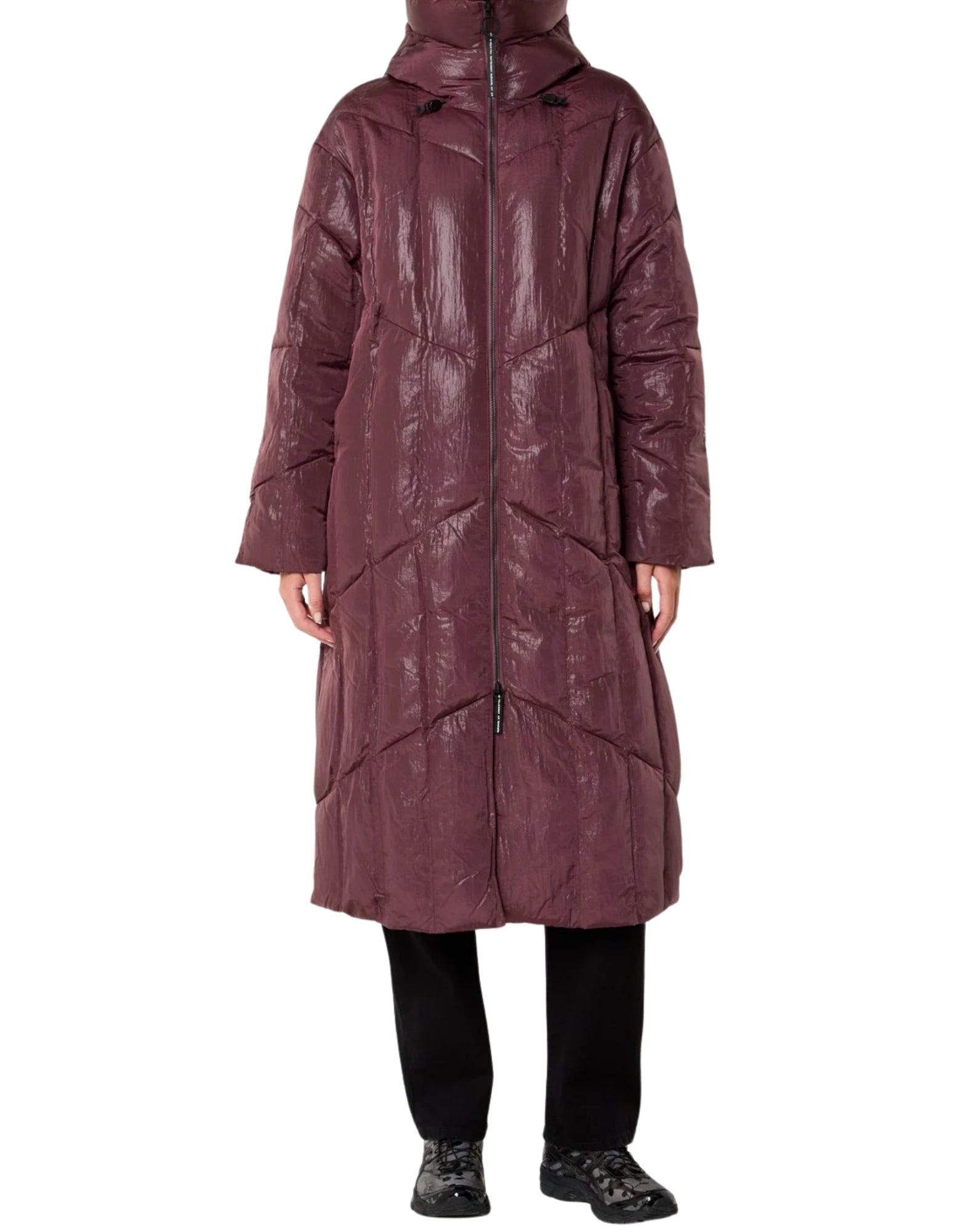 Krakatau Chaqueta con capucha y aislamiento ligero Nebula para mujer QW532 712 BURGUNDY NEBULA LONG