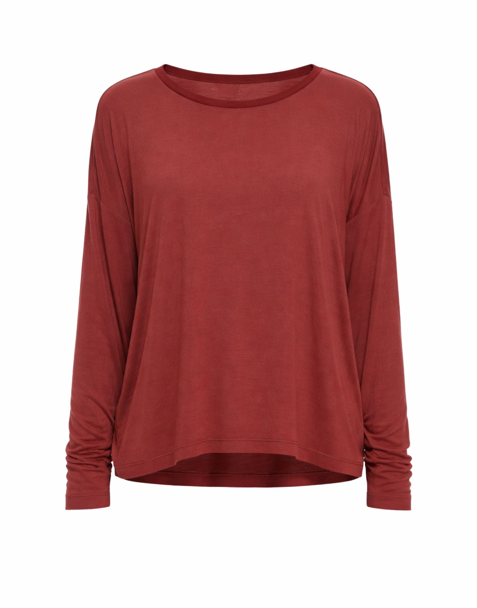 Transit T-shirt a maniche lunghe da donna Modal Sangria Relaxed Fit Girocollo CFDTRBI184 SANGRIA