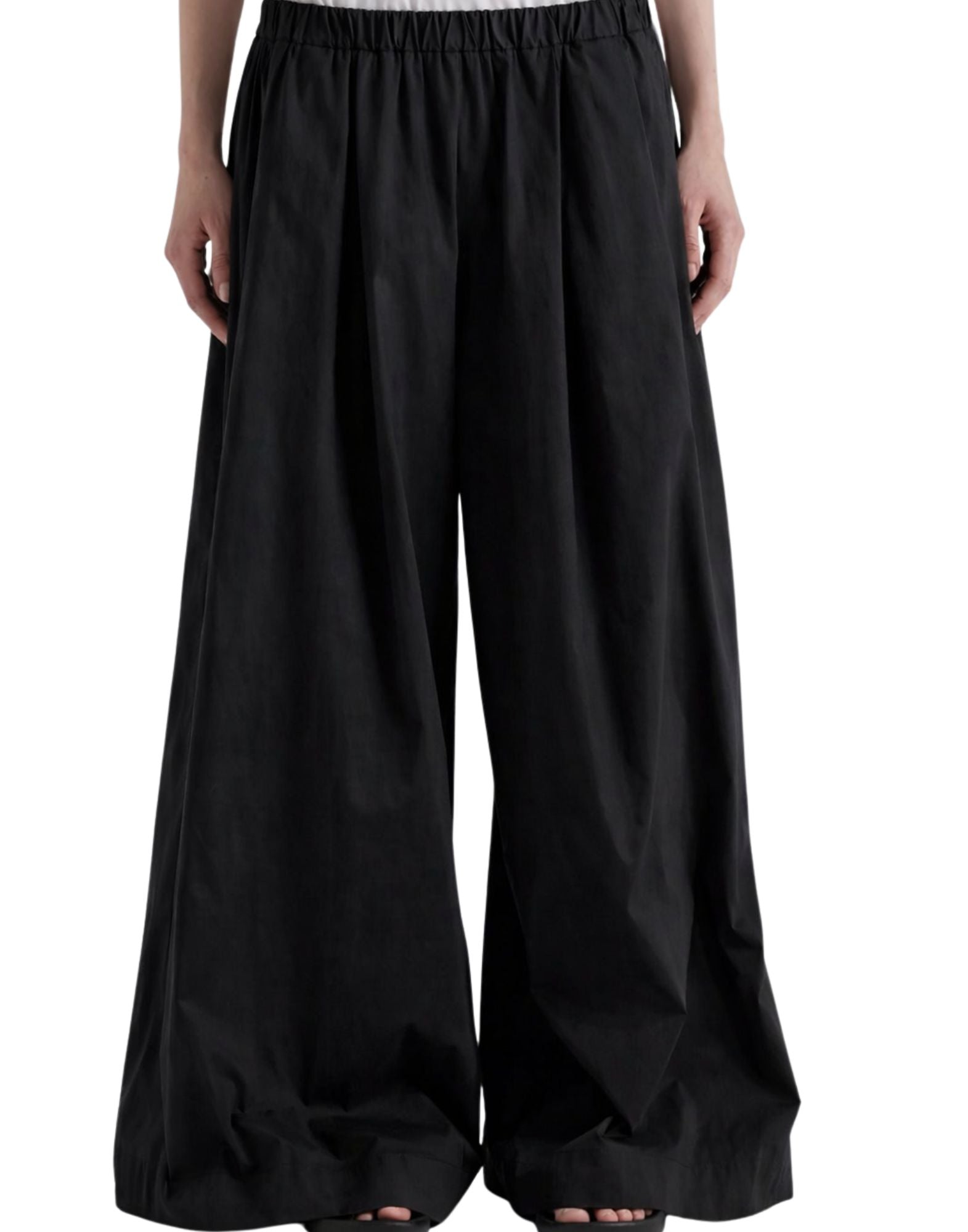 Meimeij Schwarze Damenhose mit weitem Bein E6/I/M6EB18 100 SCHWARZ