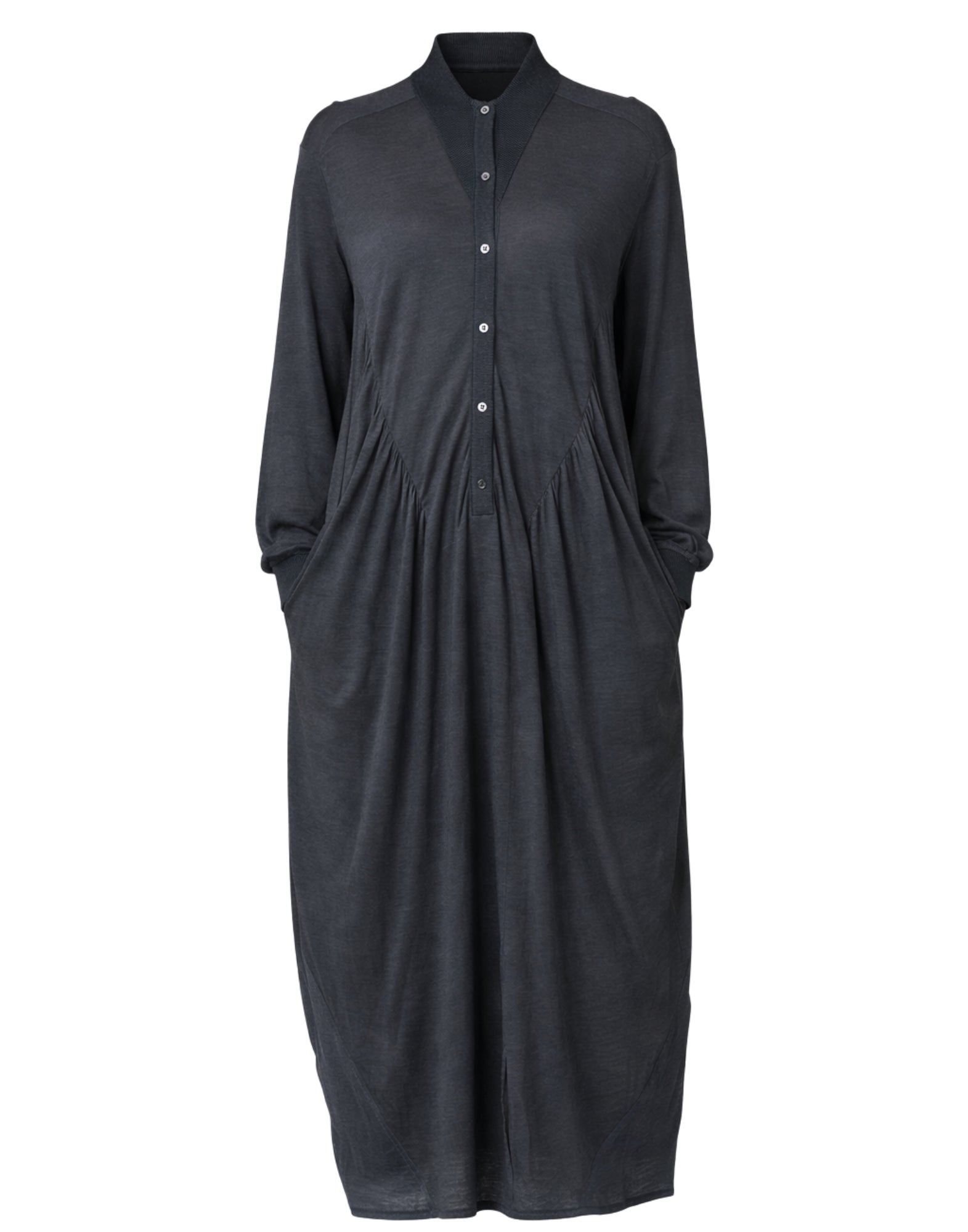 Transit Long Virgin Wool Jersey Dress Anthracite Women Made in Italy CFDTRBK203 ANTHRACITE