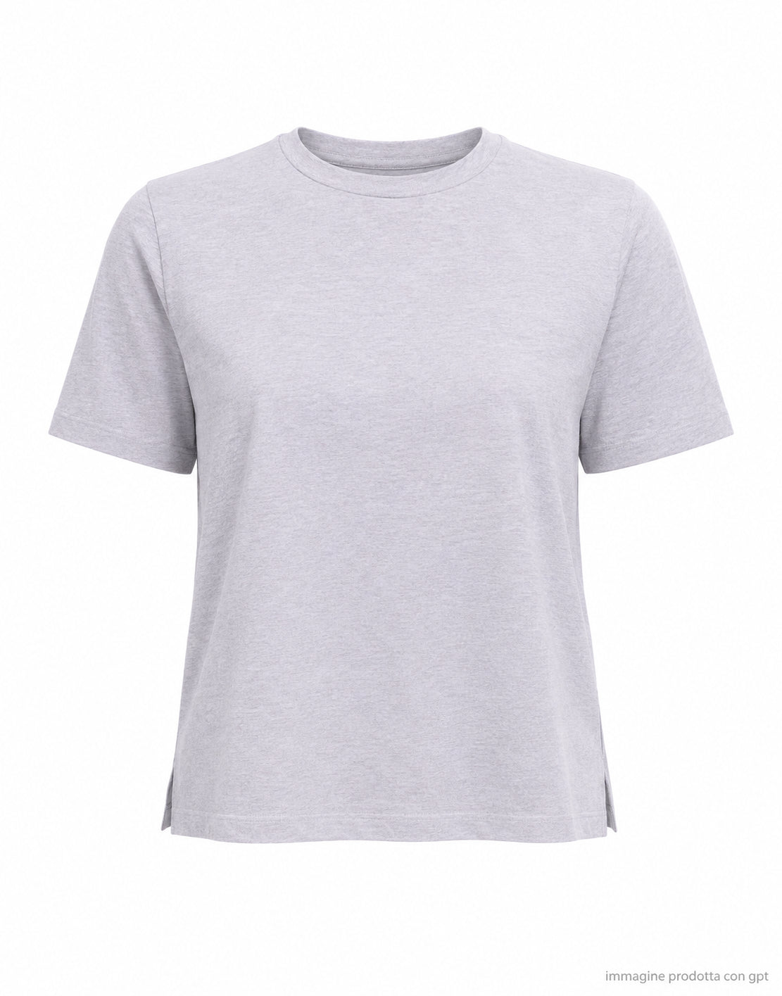 ARAGONA Women’s Basic Cotton T-Shirt in Snow Grey D3352TP 450 GRIGIO NEVE
