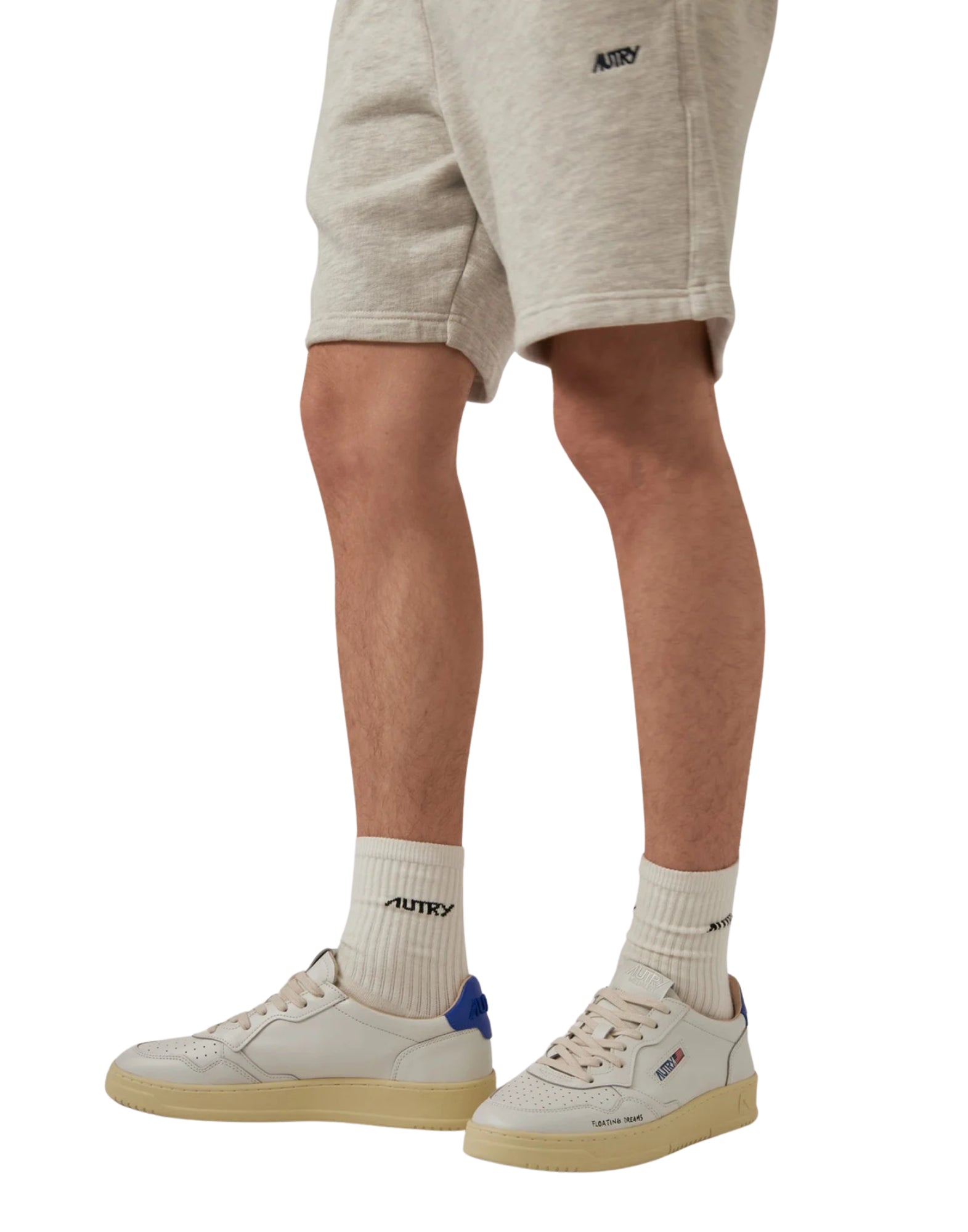 Autry Medalist Low Men’s Sneakers in White Leather and Beaucoup Blue AULM DL01 WHT/BEABL MEDALIST