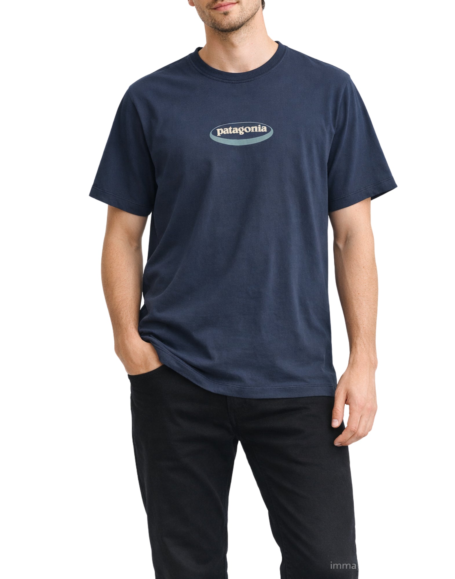 Patagonia 95 Oval Logo T-Shirt New Navy Kaleido Men’s 37847 NNKO
