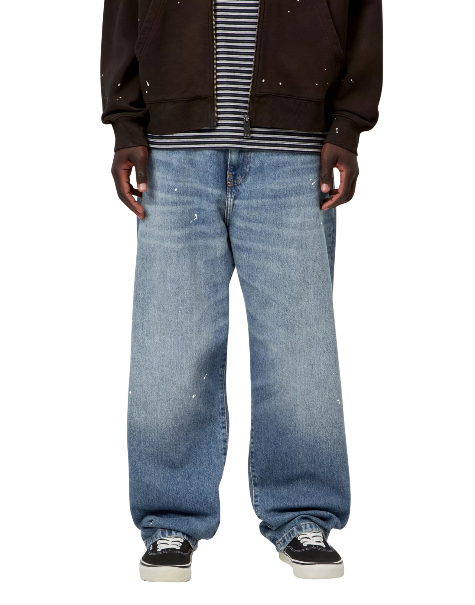 Pantaloni Landon blu, effetto "destroy wash", macchie