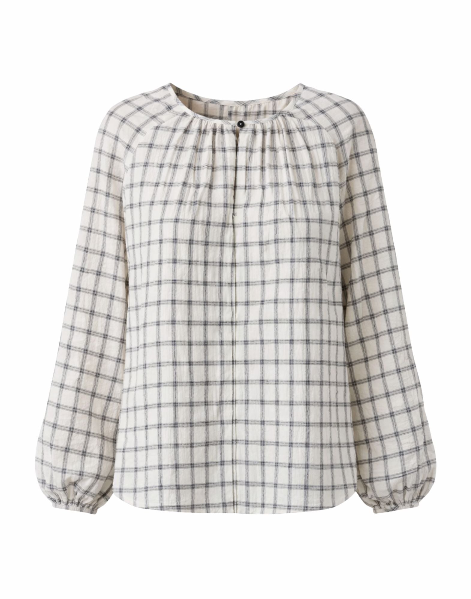 Pomandère checked cotton blouse in Butter for women Made in Italy 261-9495/11636 120