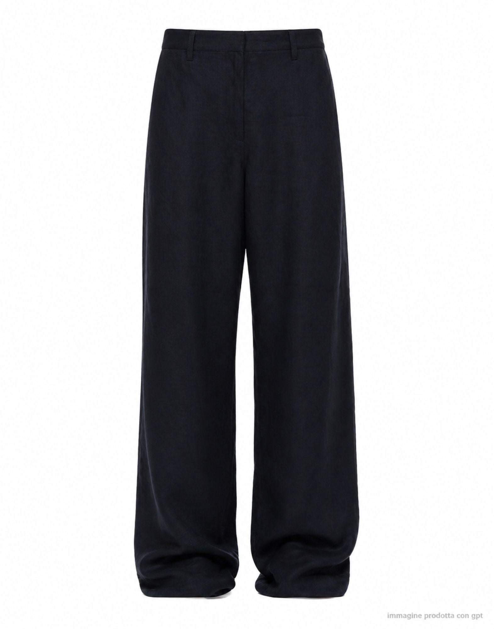 Cellar Door Owen Men’s Black Linen Trousers Relaxed Fit Made in Italy 110578 L130 99 BLACK