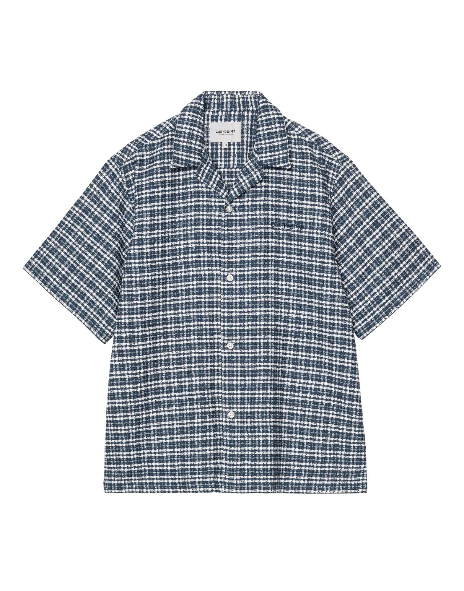 Carhartt WIP S/S Kander Shirt in Cotton Blue River Check Short Sleeve for Men I036194 3JQXX03 BLU SQUARED