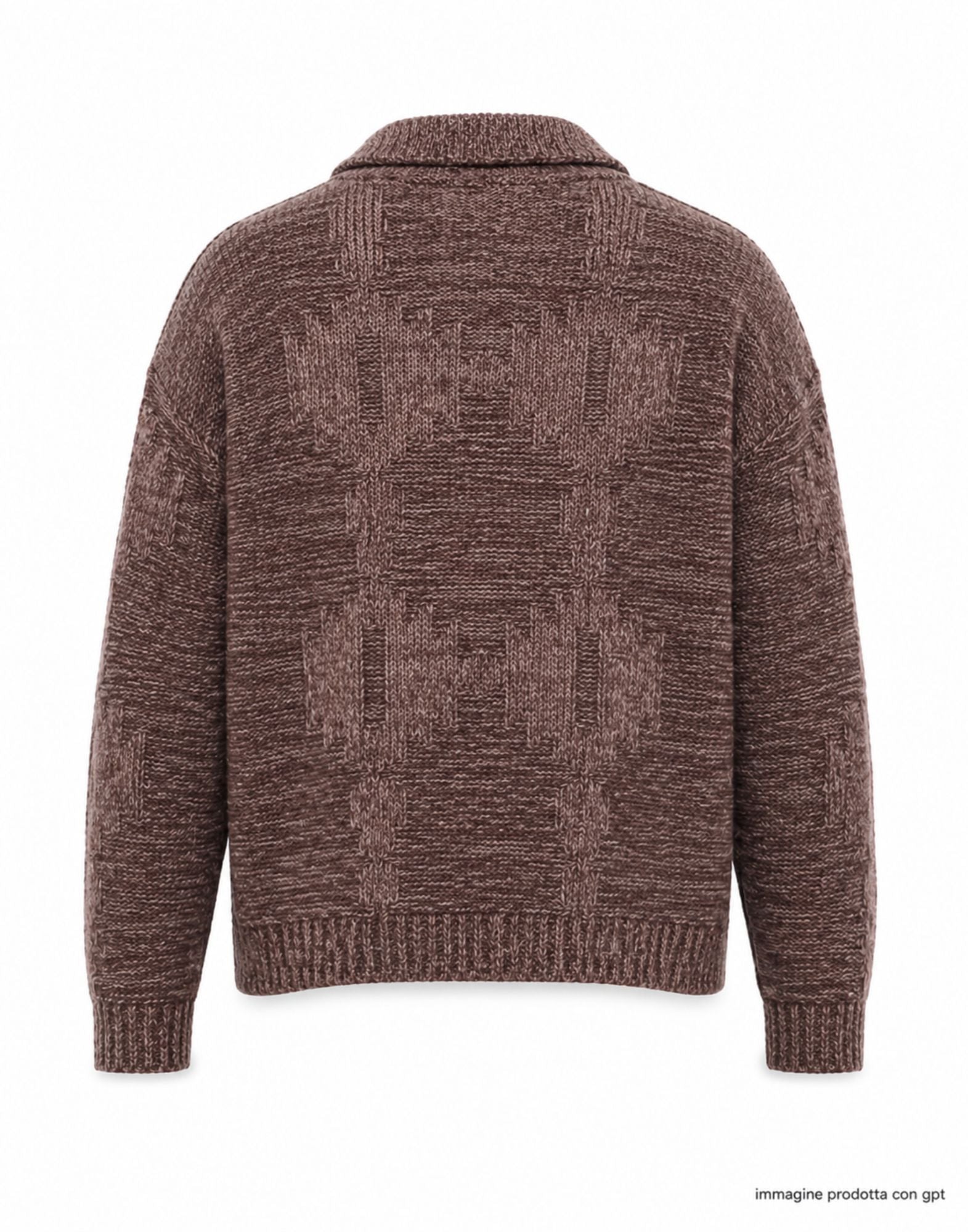 Telacruda Bark Knit Surchemise Homme Marron Mélange Large Recadrée Style Western avec Boutons Navajo TNML0011 2021 ÉCORCE
