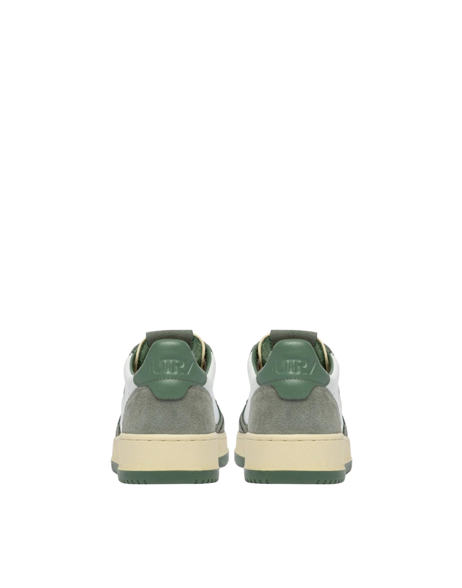 Autry Medalist Low Men’s Sneakers in Leather & Suede White/Green Military Sea Spray AULM BW02 MEDALIST LOW GREEN