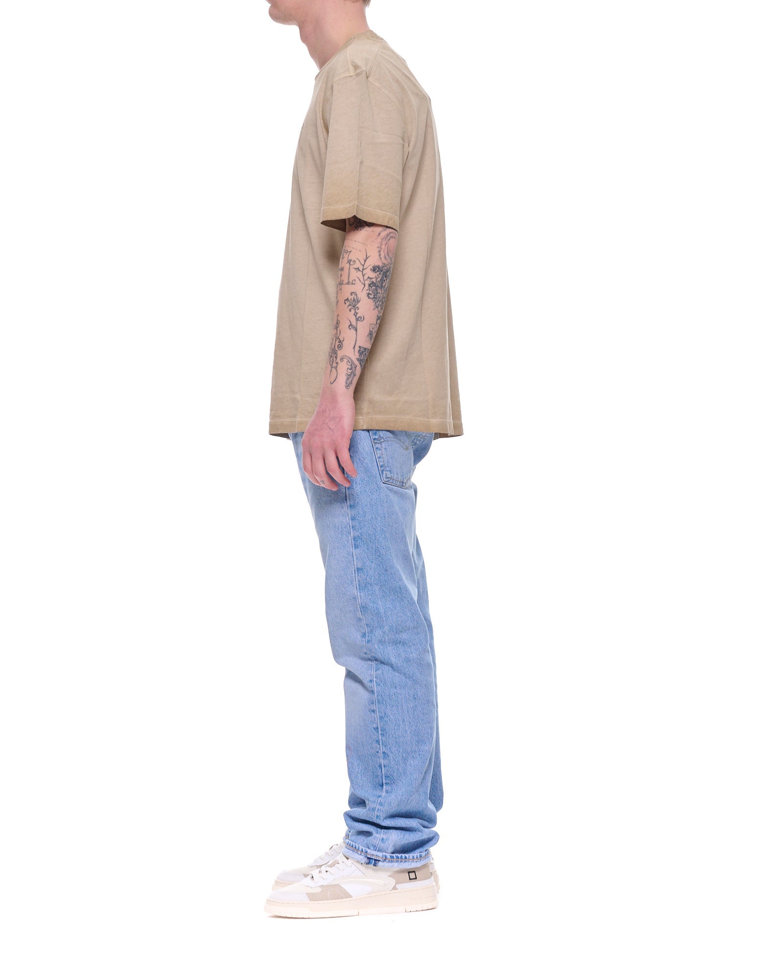 Blauer Greenough T-shirt en coton pour hommes en noisette avec logo sur la poitrine 26SBLUH02347-007495 340 GREENOUGH
