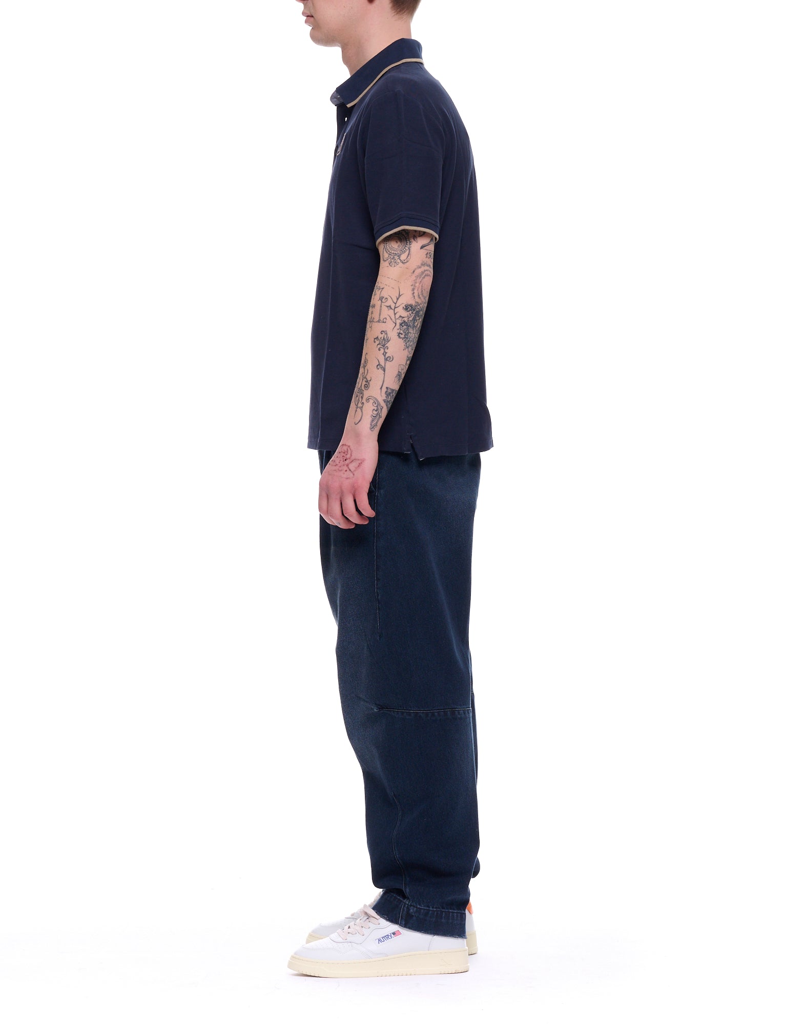 Blauer Polo Damon azul con ribete en contraste 26BLUT02288-007479 888 BLU