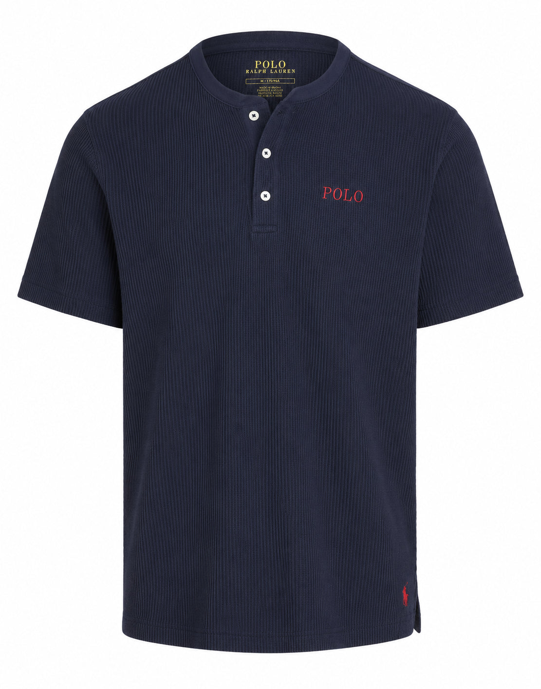 Camiseta Henley clásica azul marino