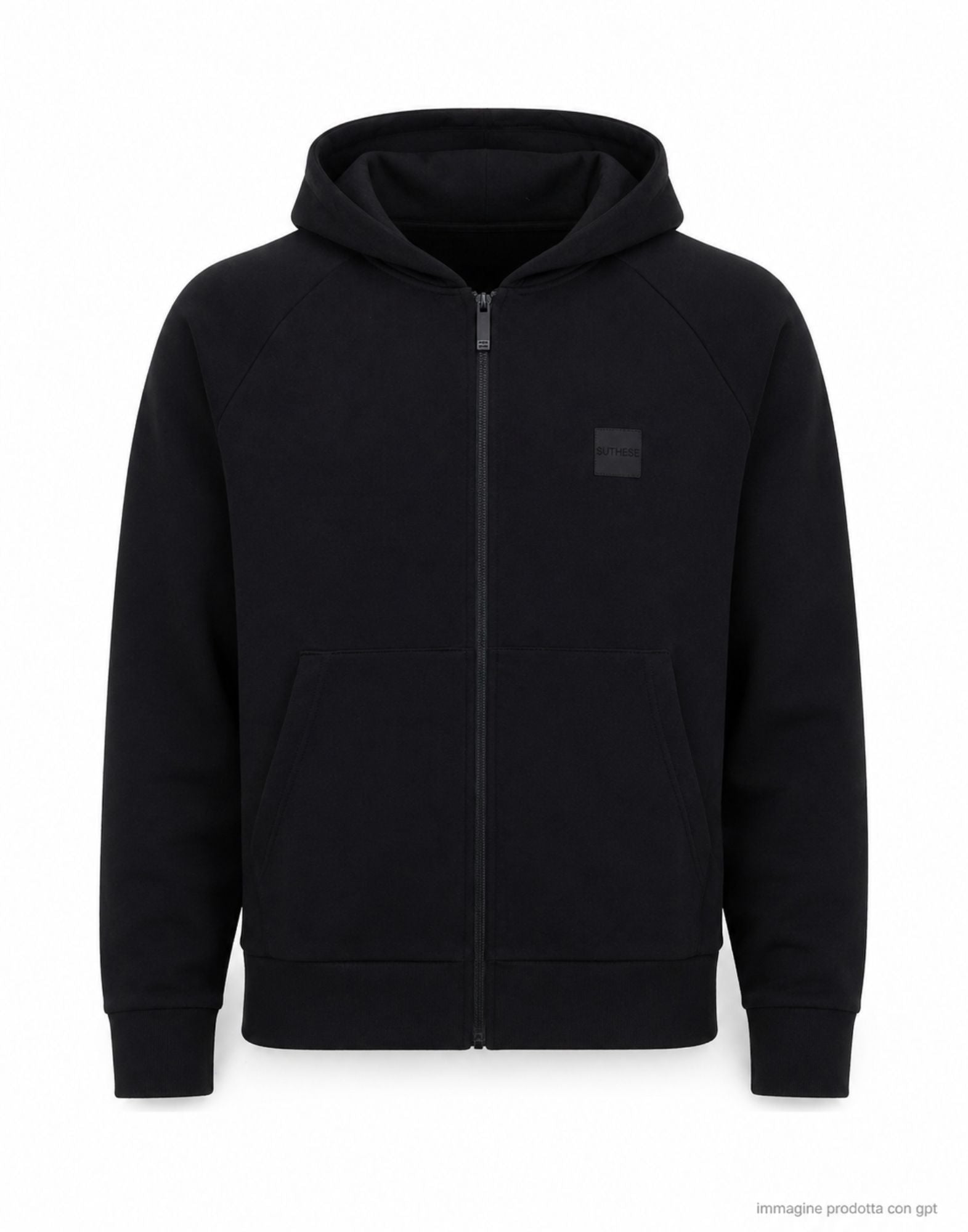 Outhere Aura Zip Hoodie Black Cotton Blend Full Zip Hooded Sweatshirt for Men 4654M112B209-26046 1749 AURA ZIP