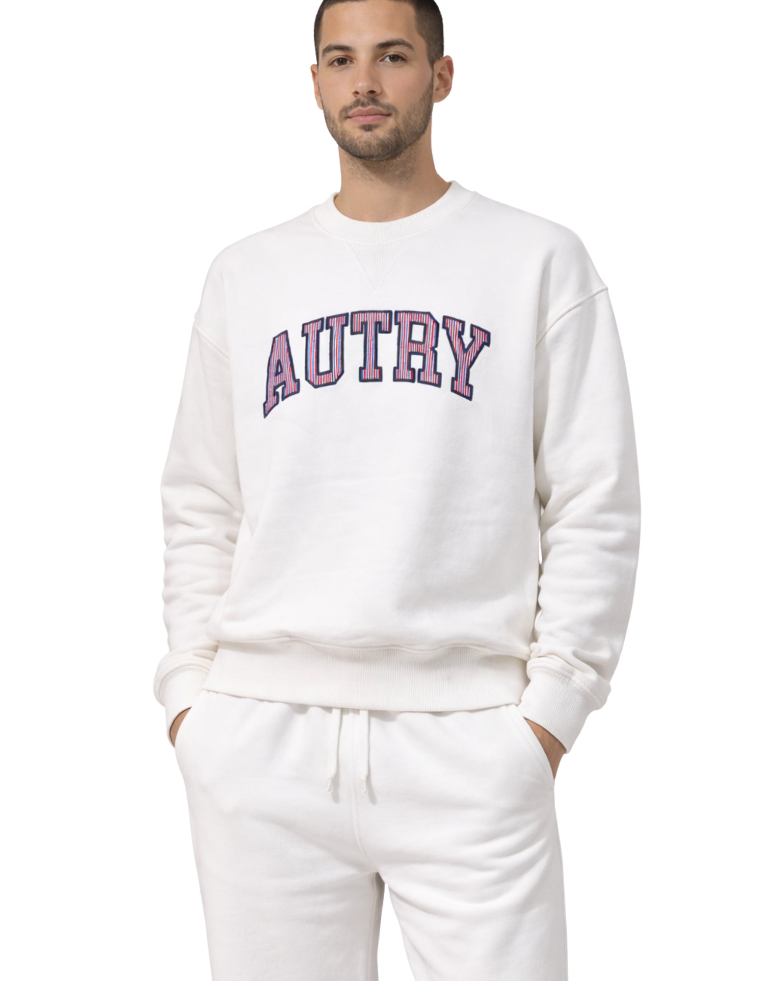 Autry Men’s Sweatshirt Main Jersey in White with Logo SWPX 036W