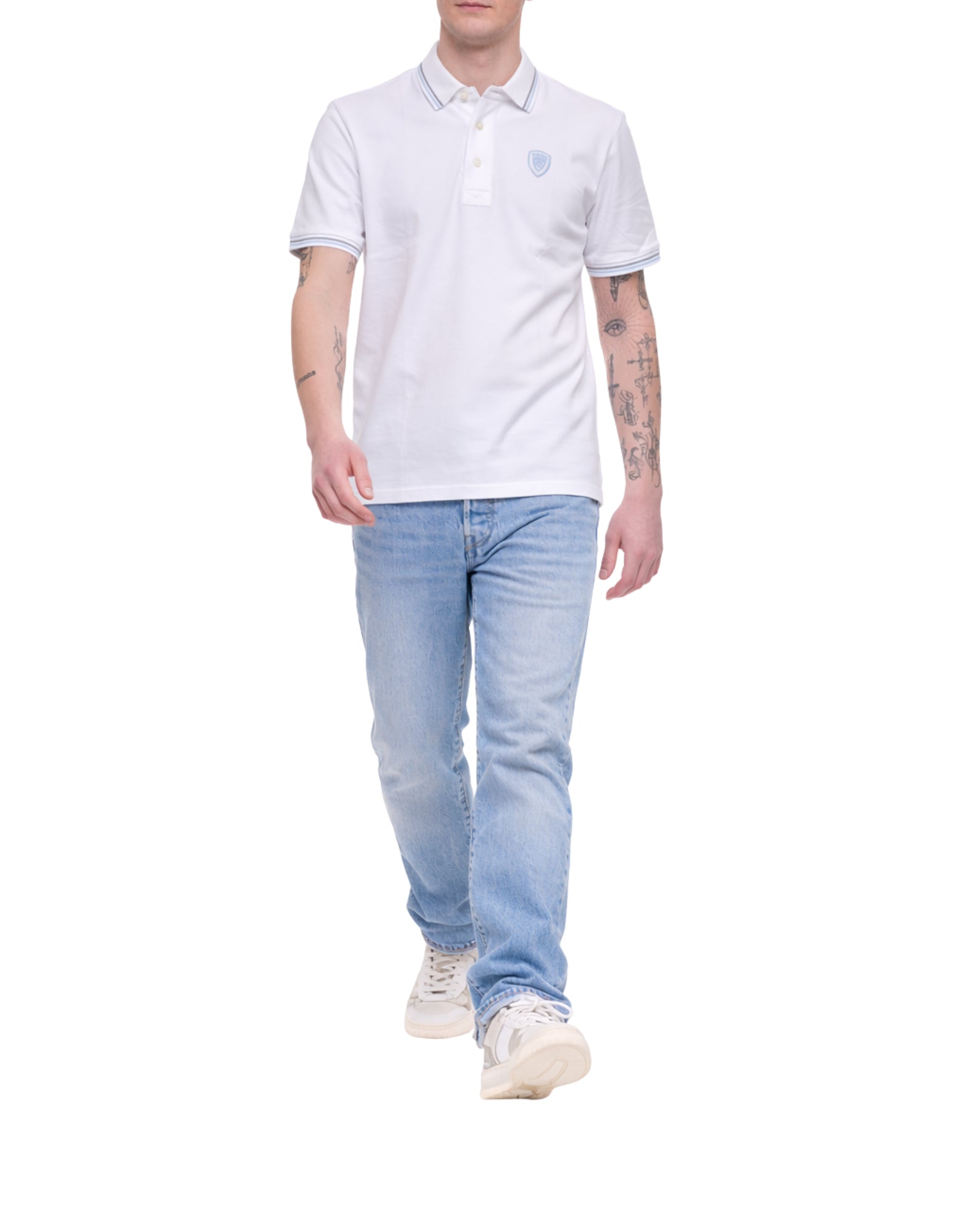 Blauer Agassis Cotton Polo Shirt with Contrast Tipping – Optic White Men’s 26SBLUT02293-006801 100