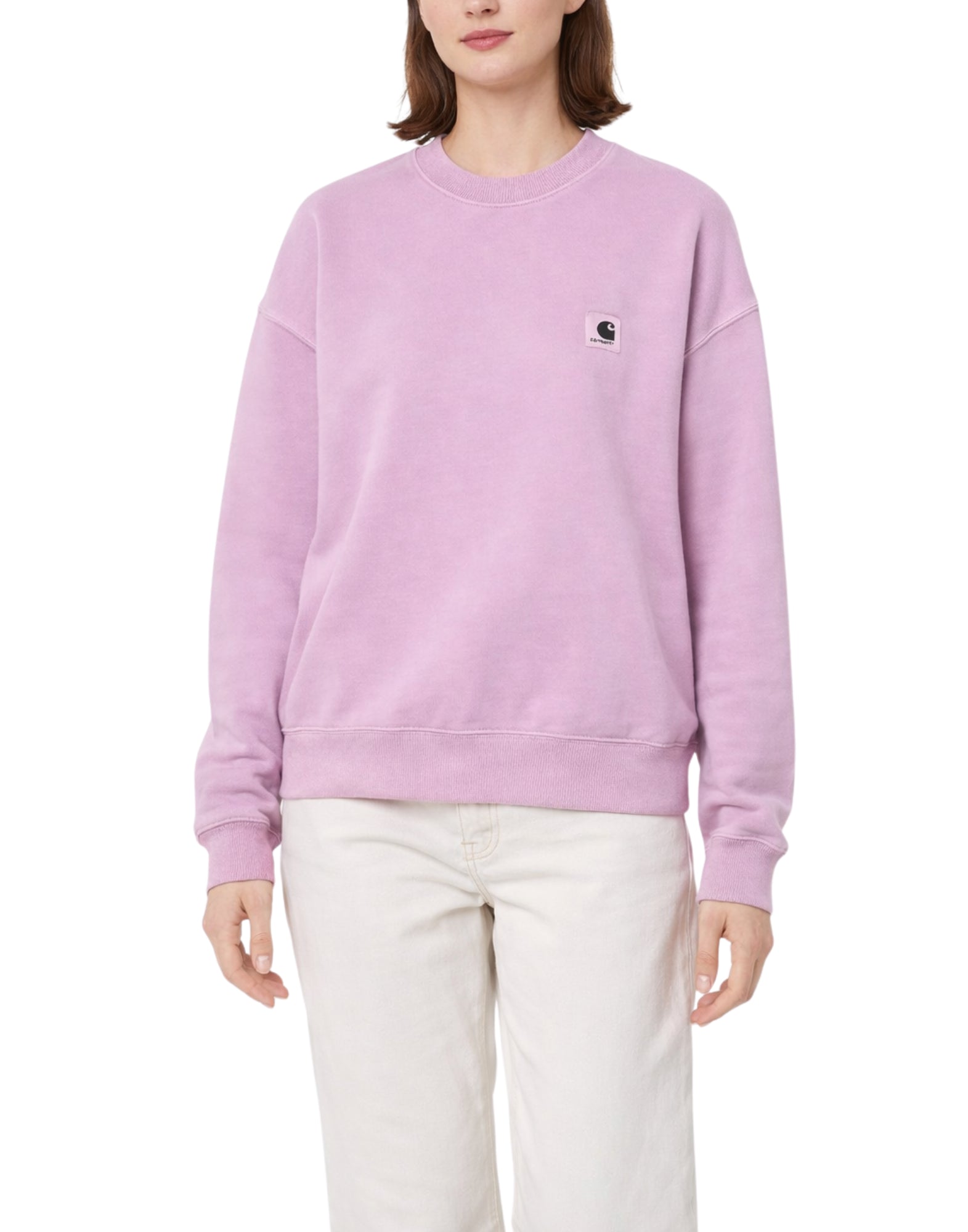 Carhartt WIP W’ Nelson Sweatshirt Gentle Purple Garment Dyed – Women’s Balloon Fit I029537 3IBGD