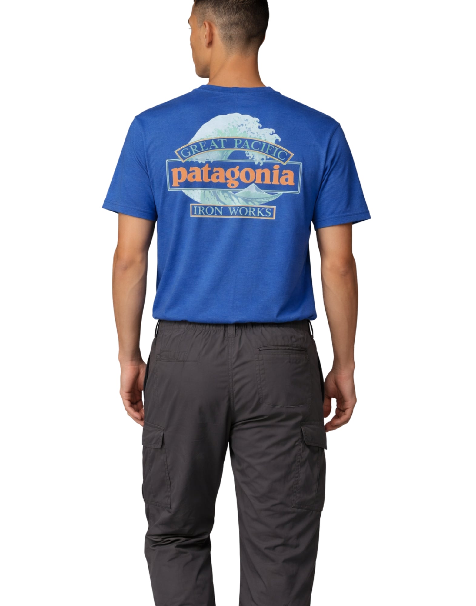 Patagonia Men’s Cap Cool Daily Great Waves Graphic T-Shirt Blue 45456 CMBX