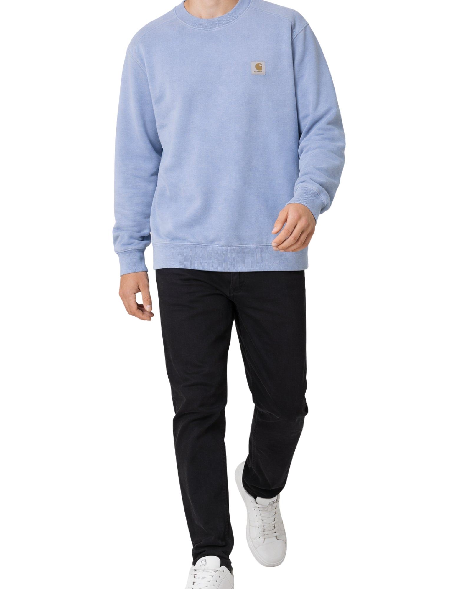 Carhartt WIP Nelson Sweatshirt Gentle Blue Garment Dyed Men’s I029957 3HX.GD