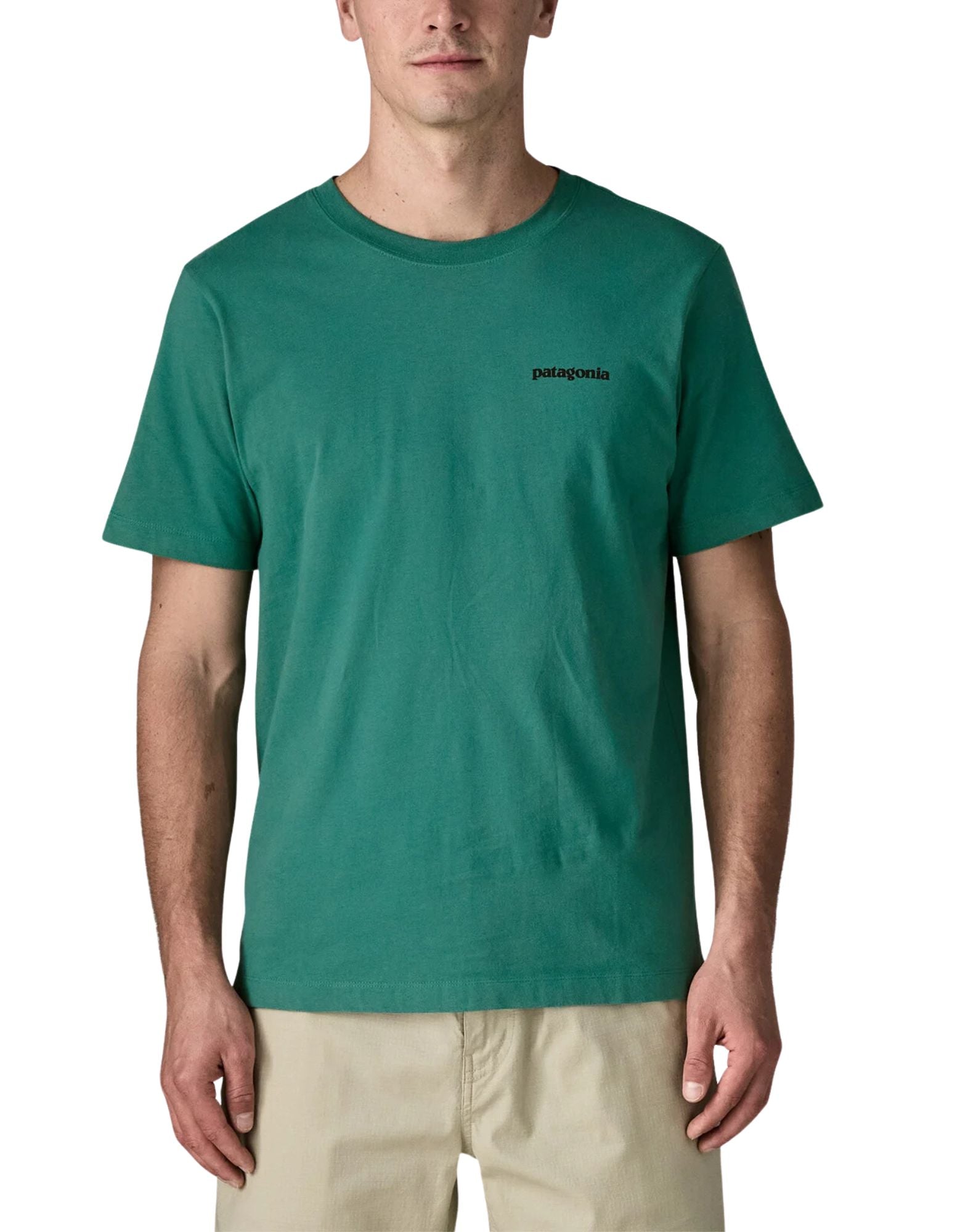 Patagonia Men’s P-6 Logo T-Shirt Gem Green in Organic Cotton 37882 GEMG GEM GREEN