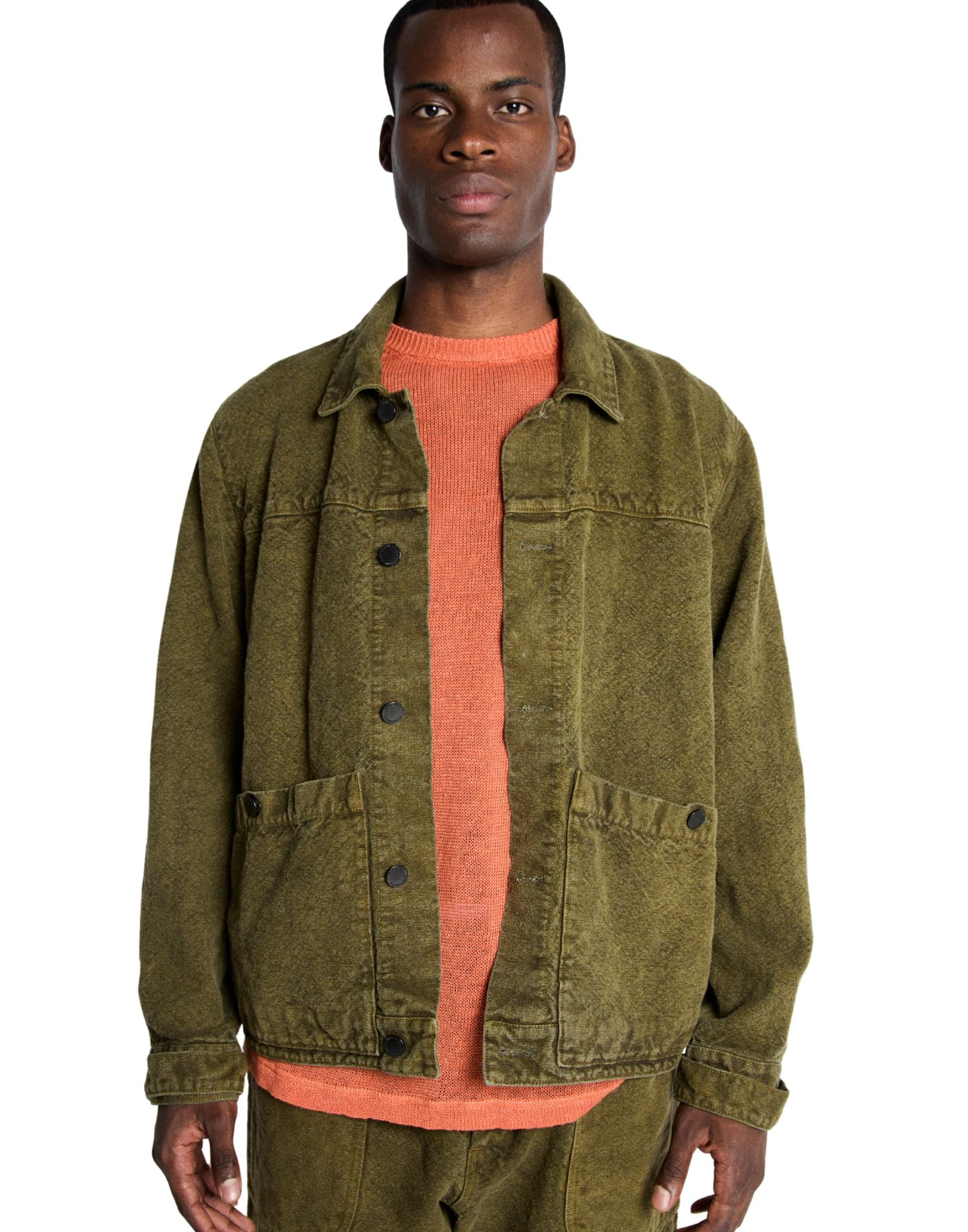 Origin of line Men’s Hemp Overshirt PharoaGreen Relaxed Fit PHAROAH OVERSHIRT GREEN