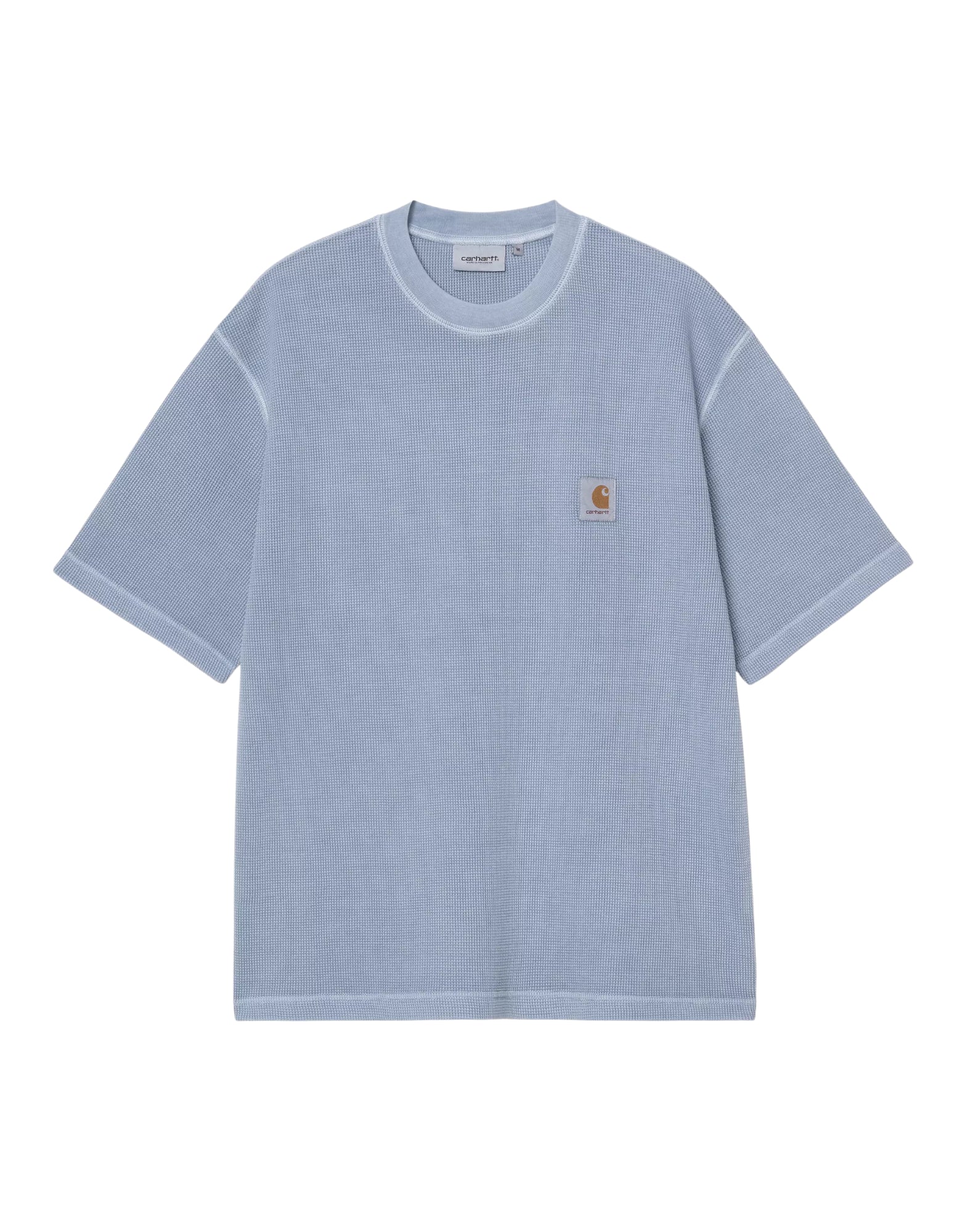 Carhartt WIP S/S Nelson Waffle T-Shirt Waffle Cotton Gentle Blue Garment Dyed Men’s I036185 3HXGD