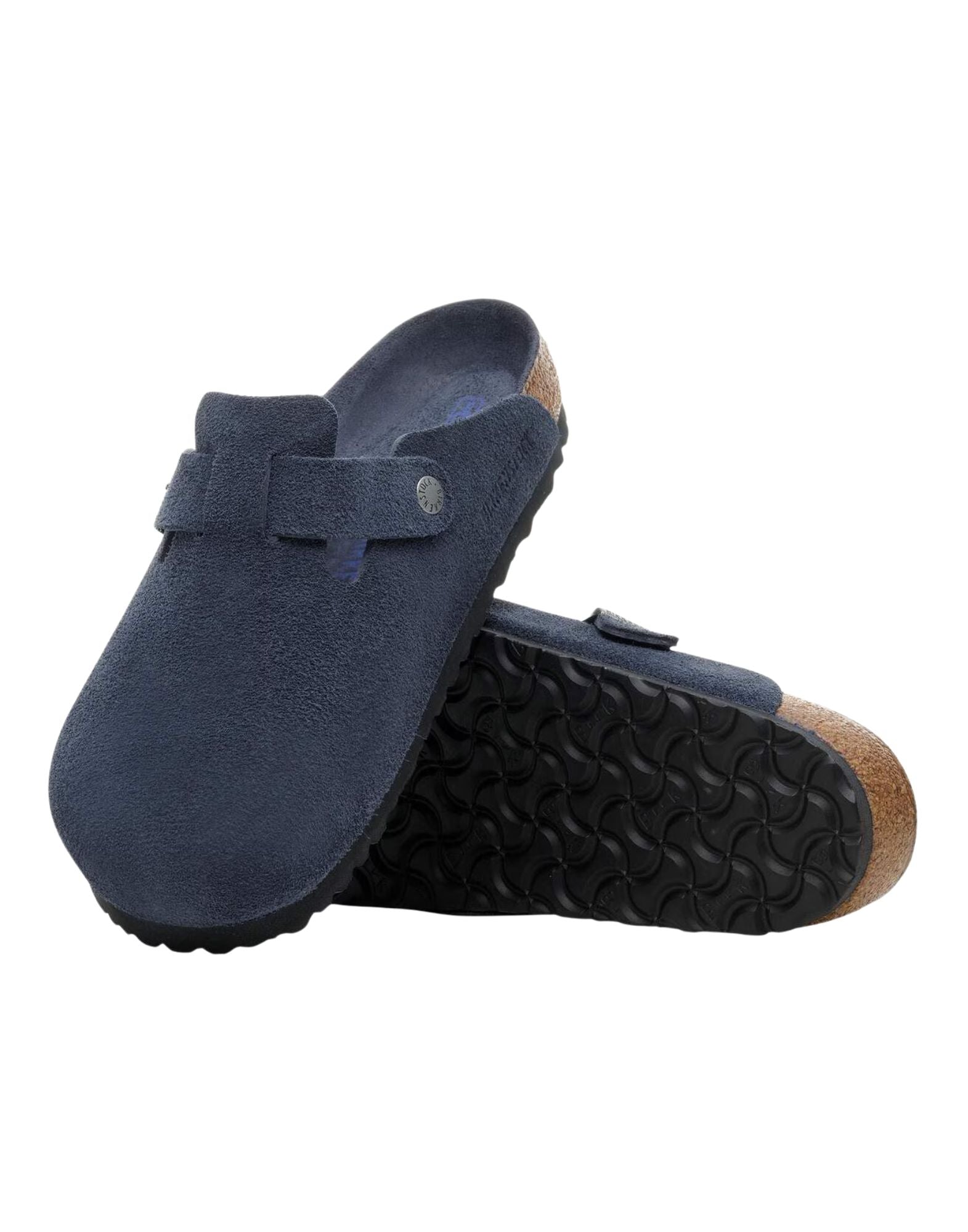 Birkenstock Boston Soft Footbed Clogs in Suede Leather New Navy Tonal with Anatomical Soft Footbed, Made in Germany 1030799 NEW NAVY MAN