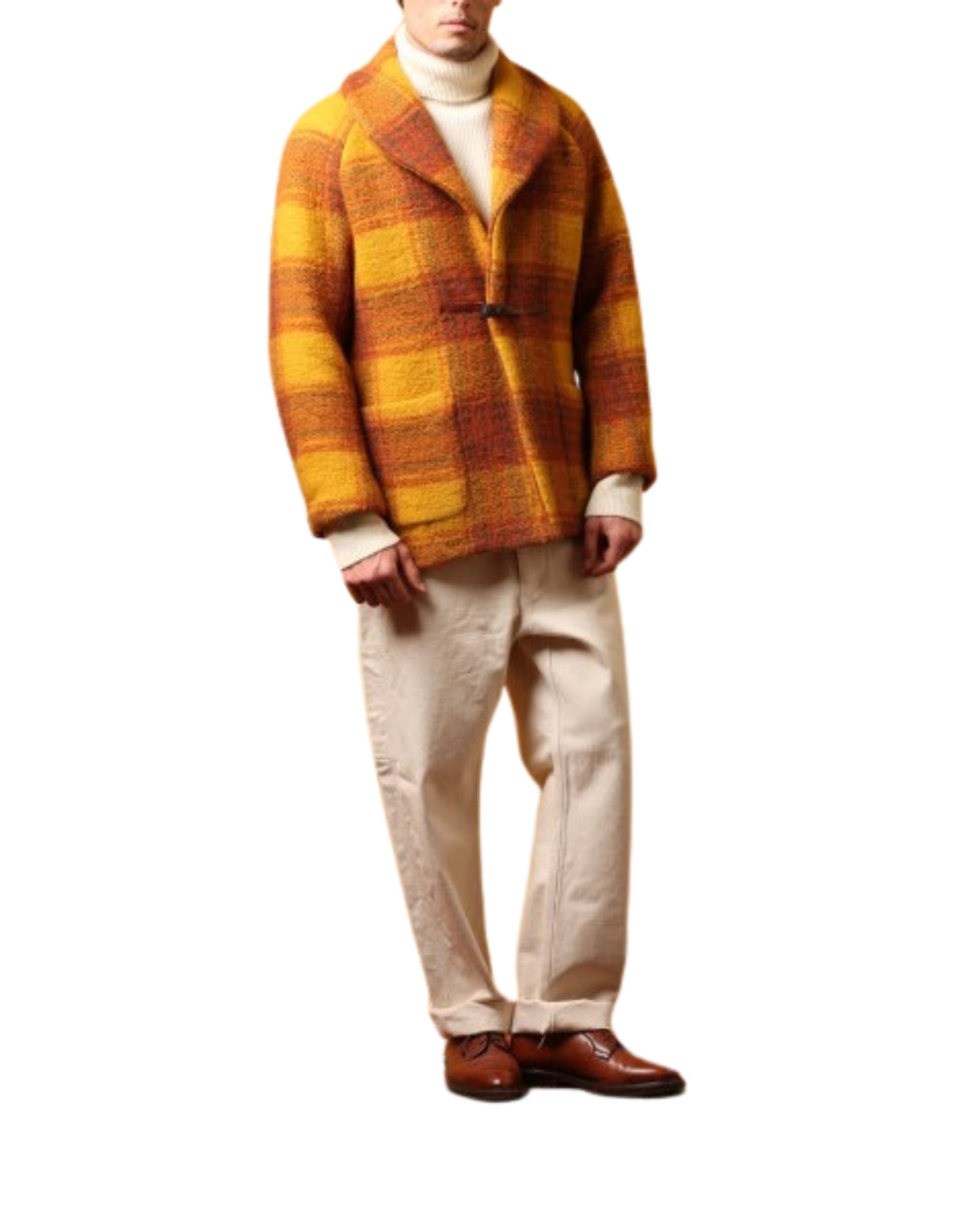 East Harbor Surplus Bourne 832 Jacke mit Schalkragen, karierte Wollmischung, Herren BOURNE 832, EINE FARBE