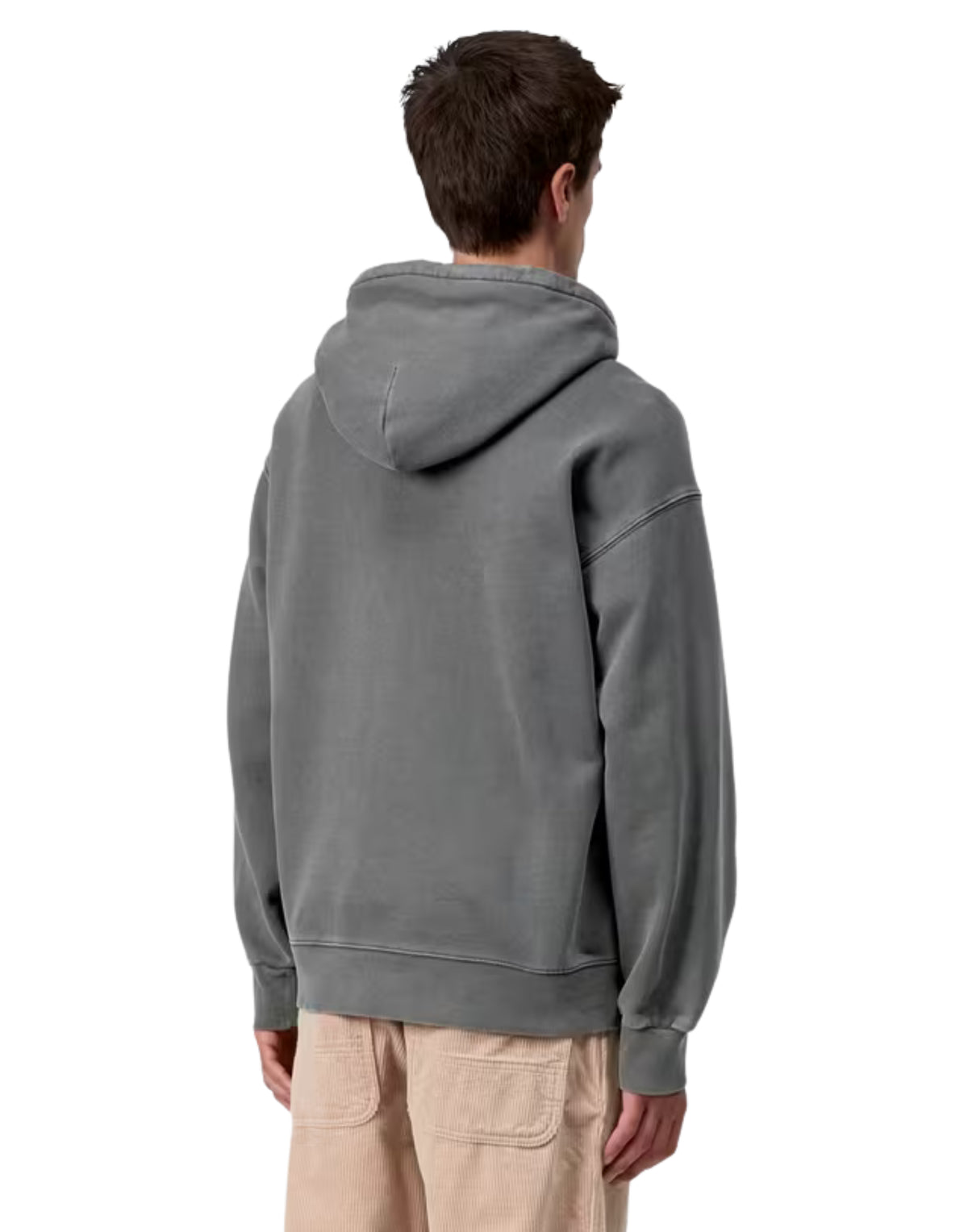 Vista Sweat mit Kapuze, schwarz, stückgefärbt