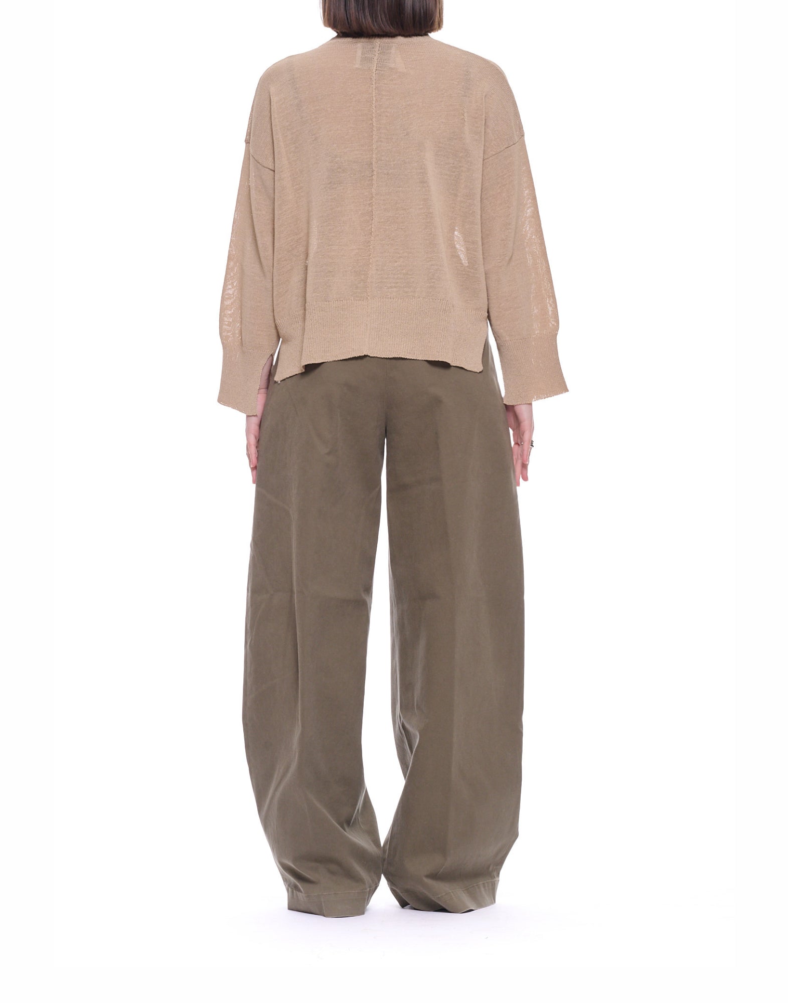 Laboratorio Soft Crewneck Cotton-Blend Knit Sweater Safari Beige Women’s JO4640 35303530