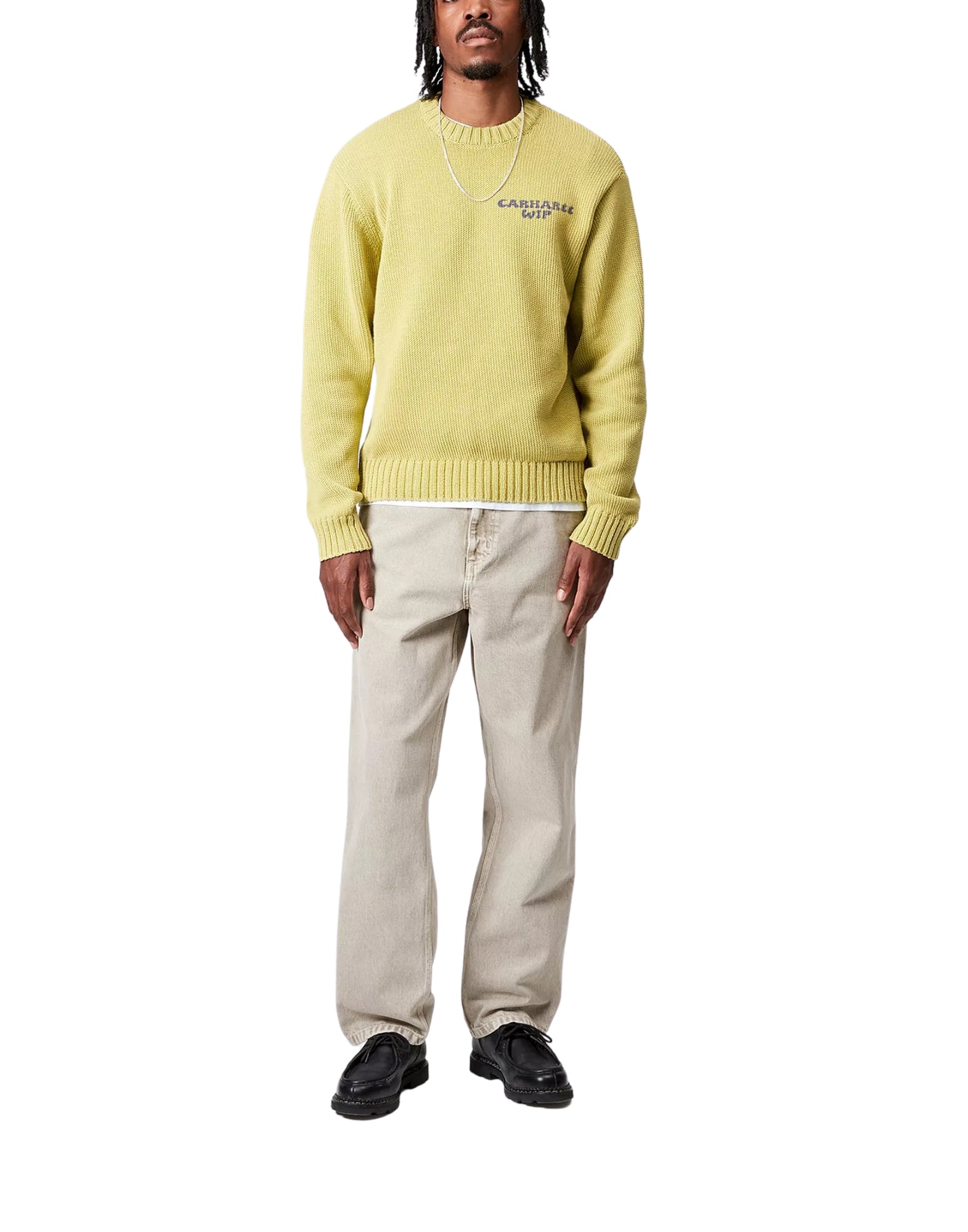 청바지 남자 i035826 2zx 단일 무릎 opuntia chalk wash CARHARTT WIP