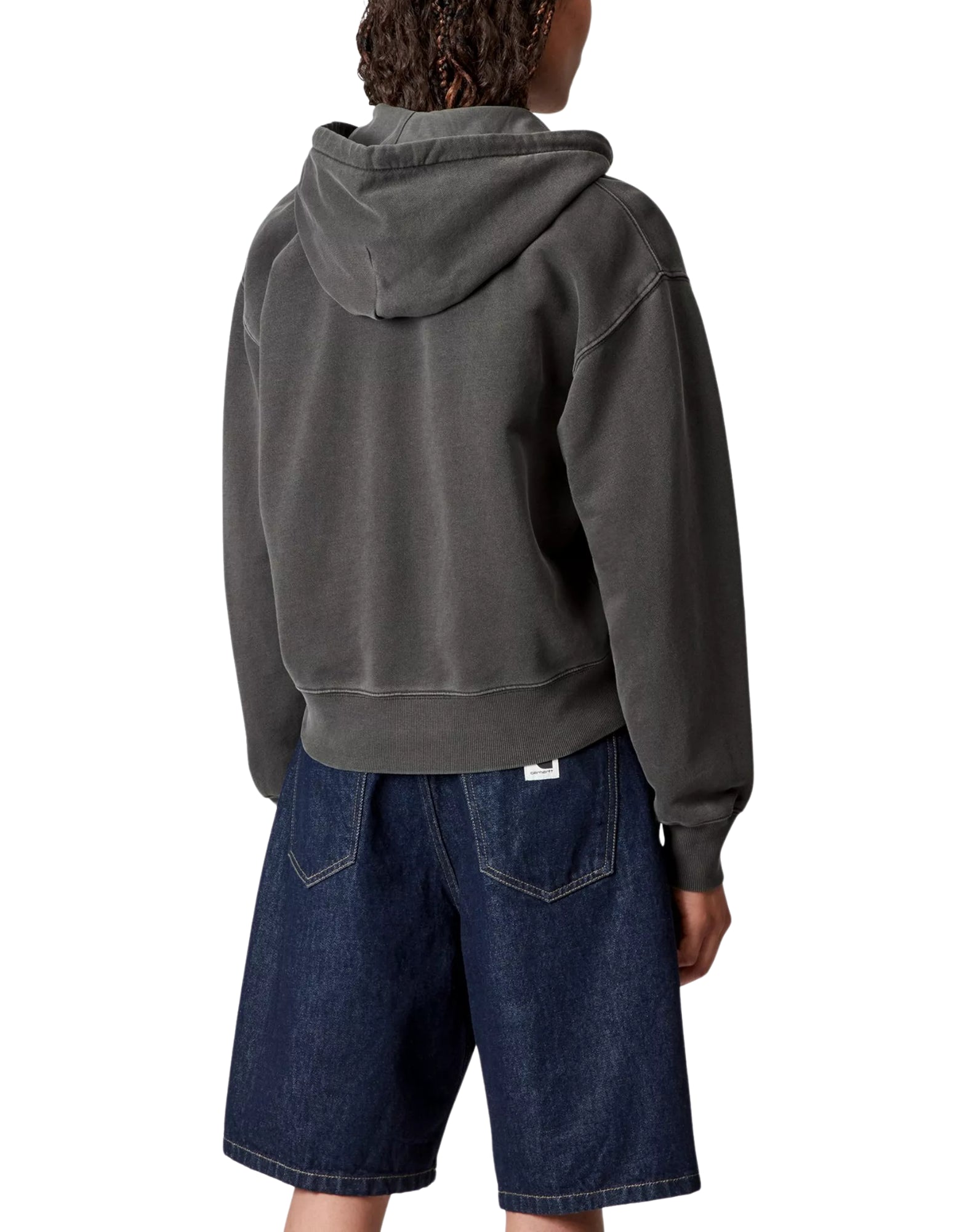 Carhartt WIP W’ Veste Nelson à capuche en jersey de coton teint en pièce noir – Femme I033830 89GD