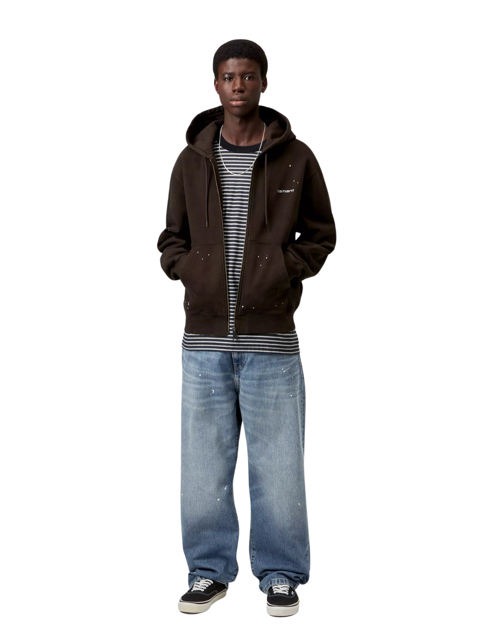 Pantaloni Landon blu, effetto "destroy wash", macchie
