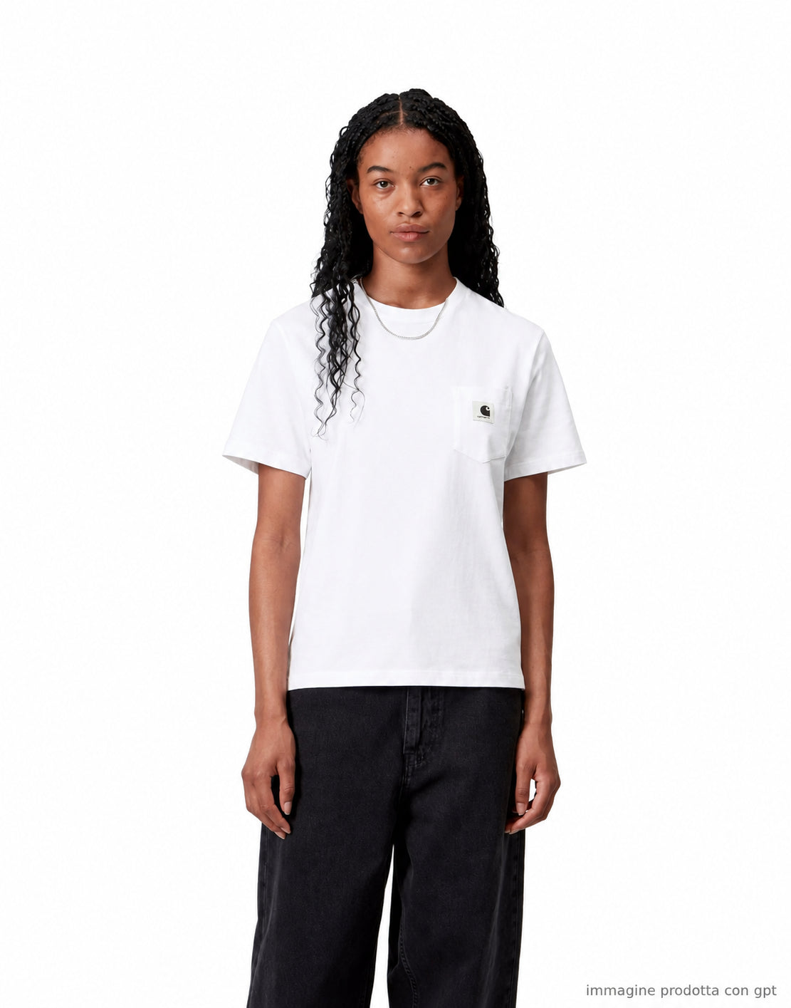 Pocket T-Shirt Organic Cotton Single Jersey White