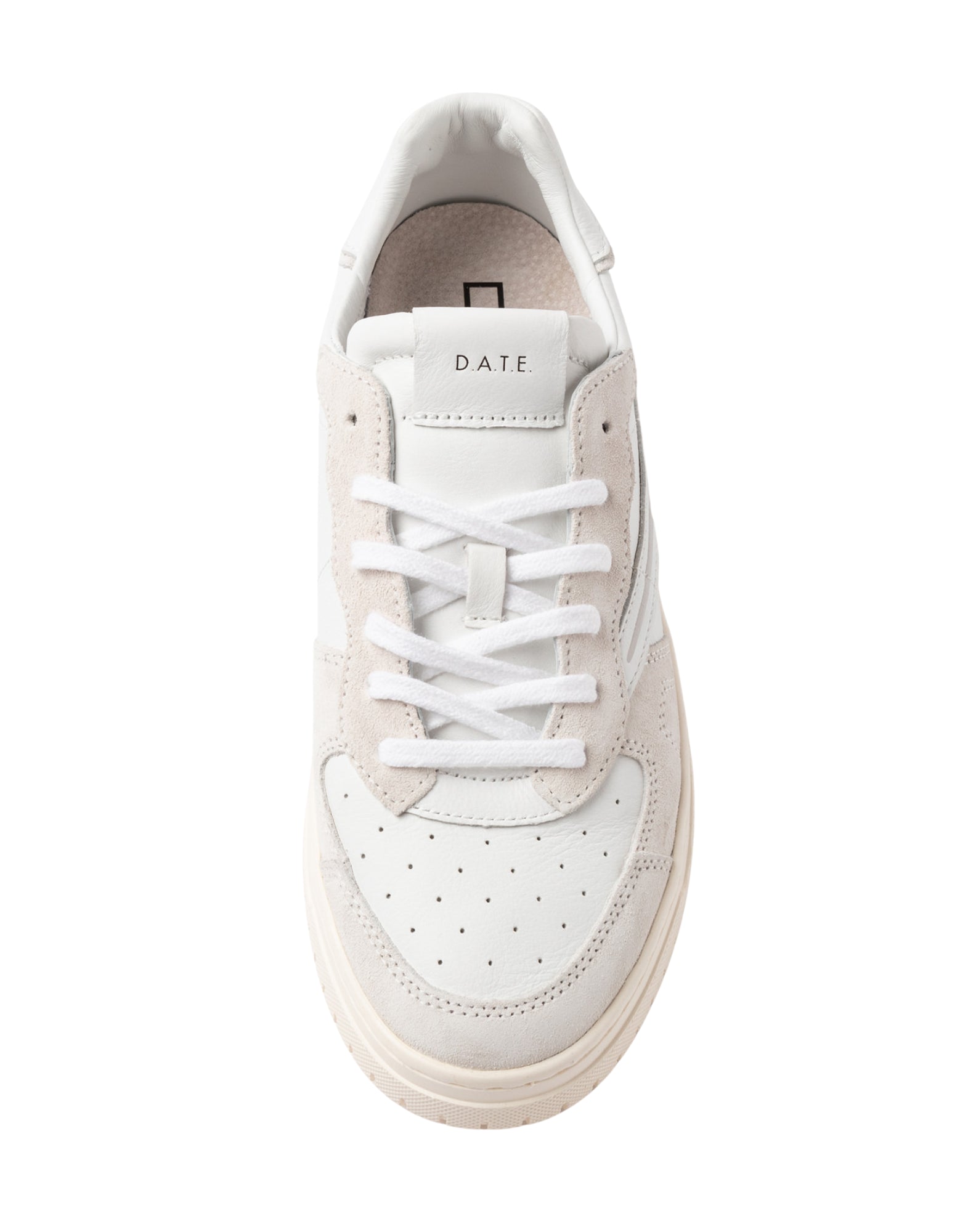 D.A.T.E. Torneo Pure Basic Men’s White Leather Sneakers M441-TP-BA-WH