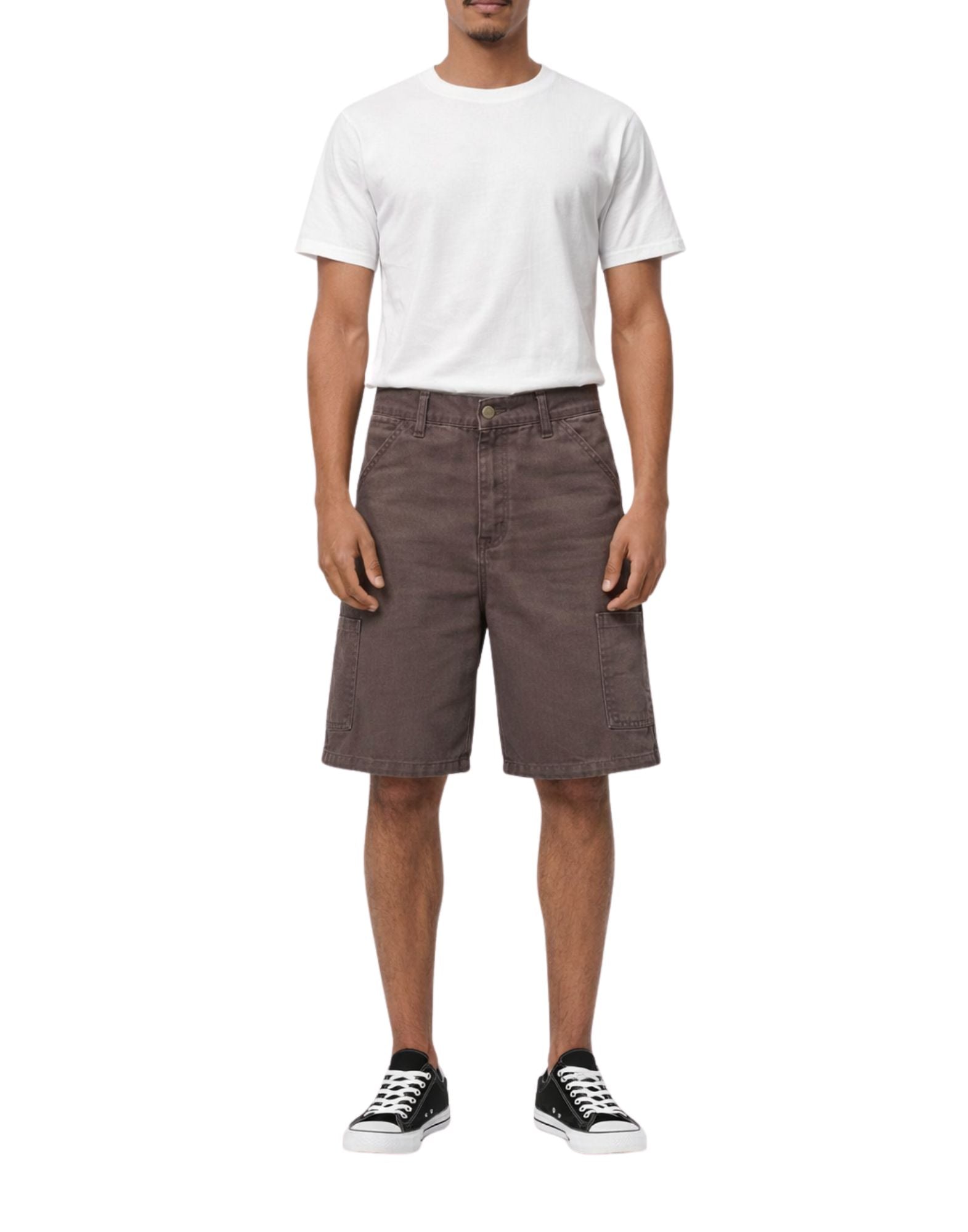 Carhartt WIP Single Knee Short Shale Stone Canvas Organic Cotton Men’s I034797 3IS4O