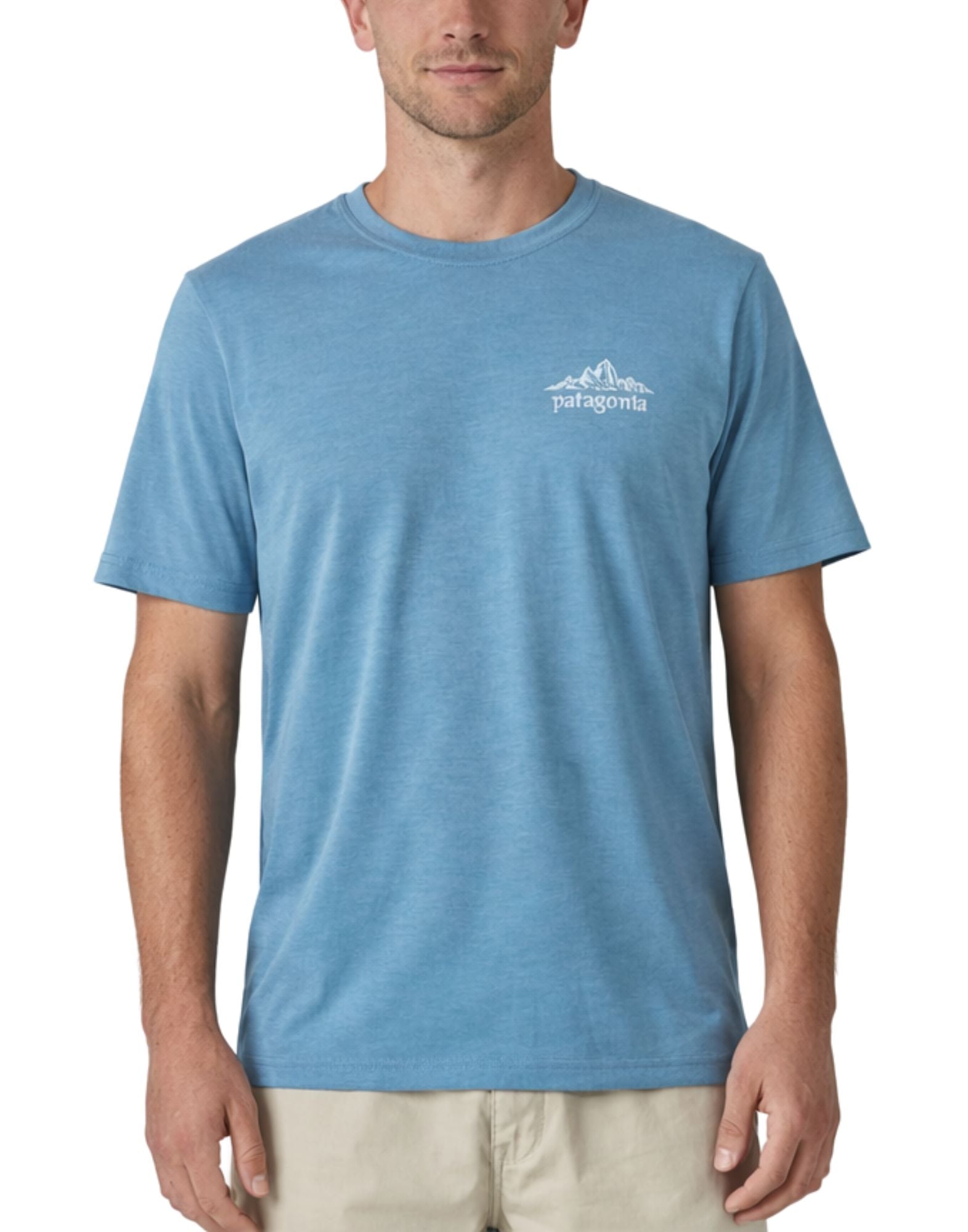 Patagonia Men’s Capilene Cool Daily Shirt Cloud Crag SHRX in Recycled Polyester 45477 SHRX SHORE BLUE