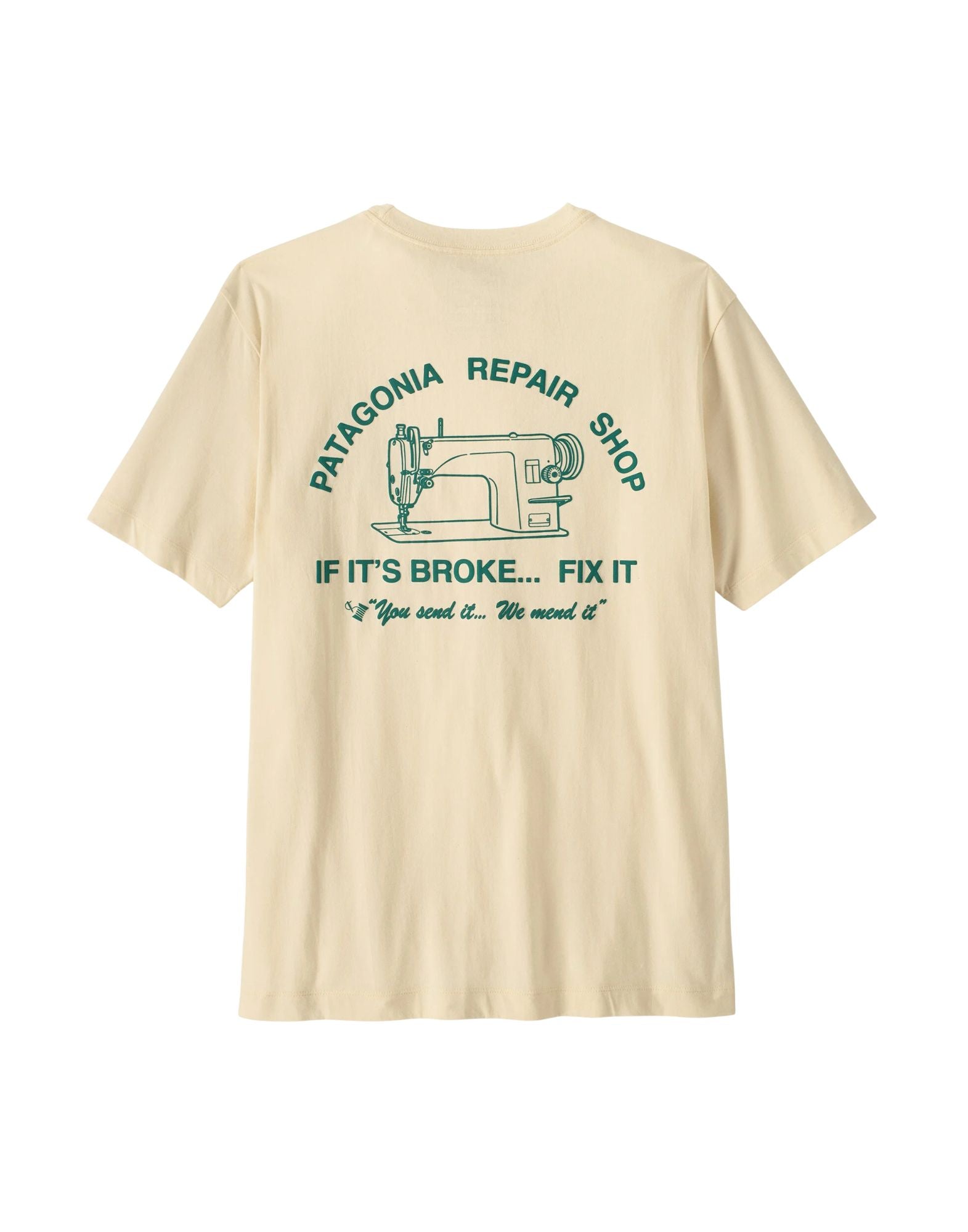 Patagonia Herrverkstad T-shirt Ekologisk bomull Ofärgad Naturlig Herr 37844 UNDL IVORY/GRÖN