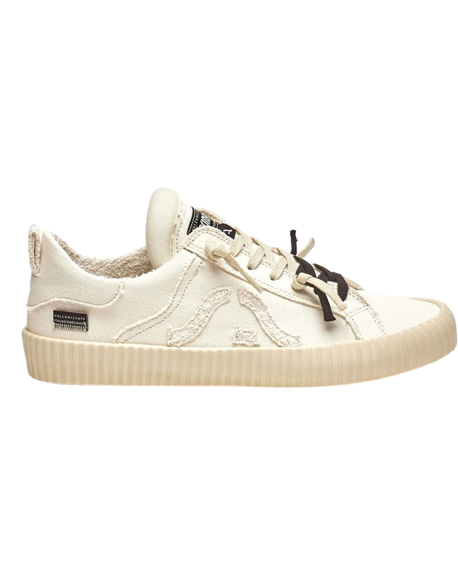 Springa Men’s Wavy Sneakers Cream Olona Canvas Made in Italy WLA OL TEXA1-EY WHITEOFF