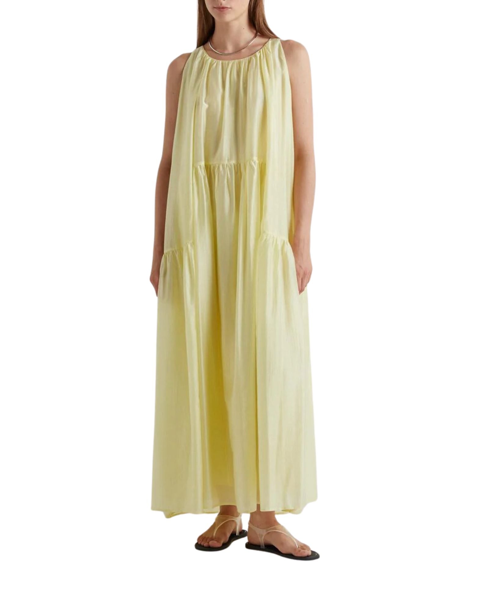 Meimeij Long Ruched Dress Women Sunny Lime M6EF03 882 SUNNY LIME