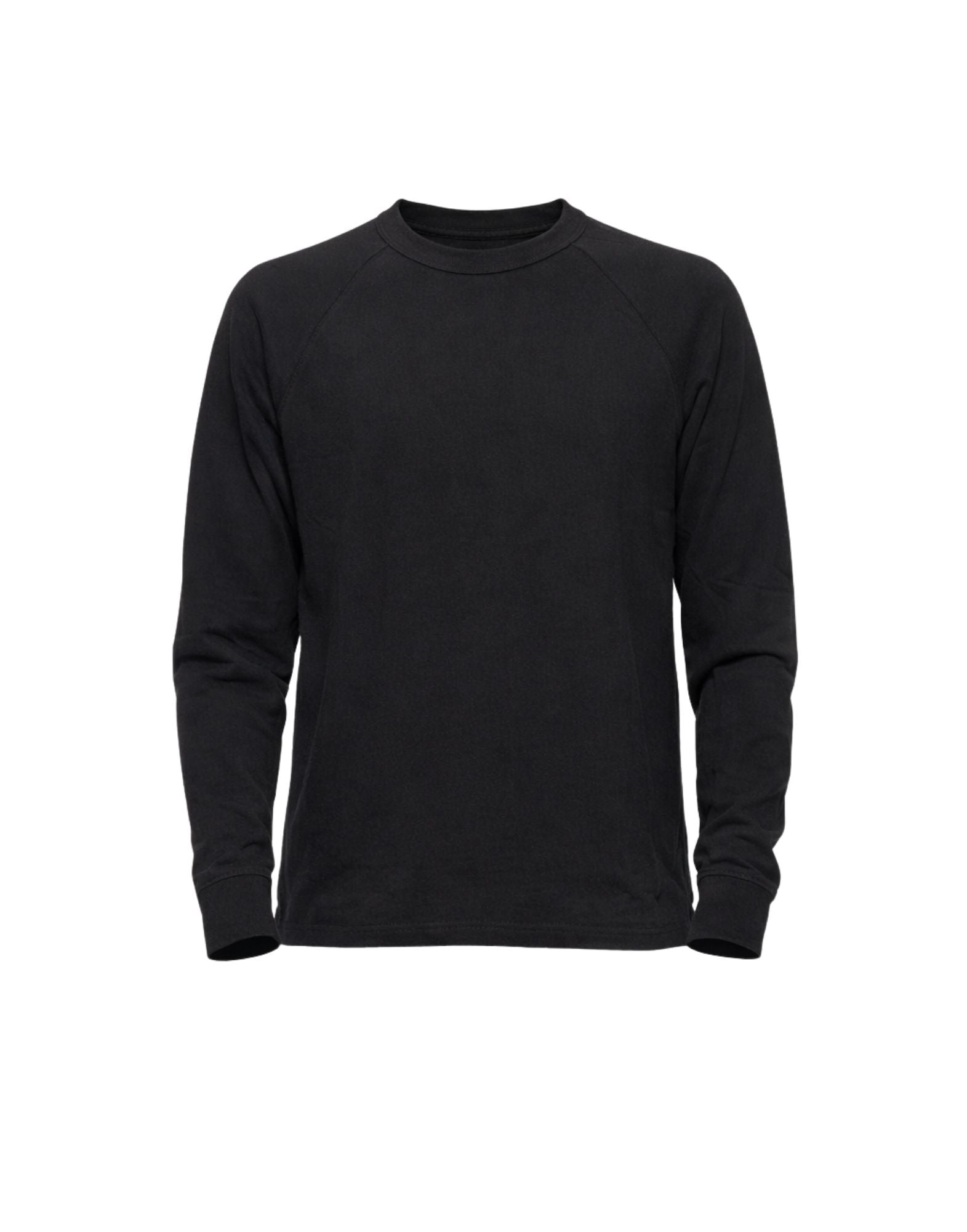 James Perse L/S Crew Pique Men’s Cotton Long Sleeve T-Shirt Black Regular Fit MJD3872 BLK BLACK