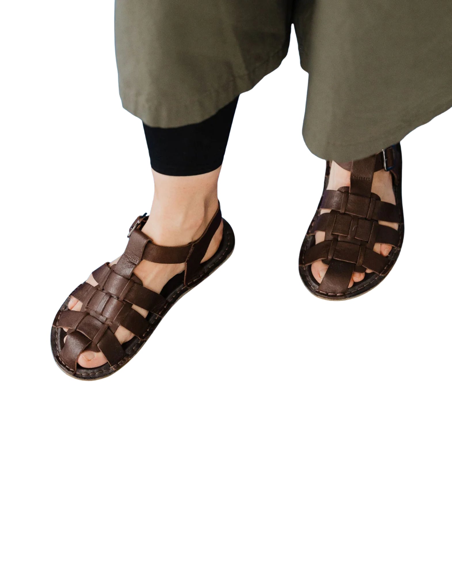 VIBAE Capri Leather Cocoa Brown Unisex Leather Sandals CAPRIRLCOBG-39 COCOA BROWN