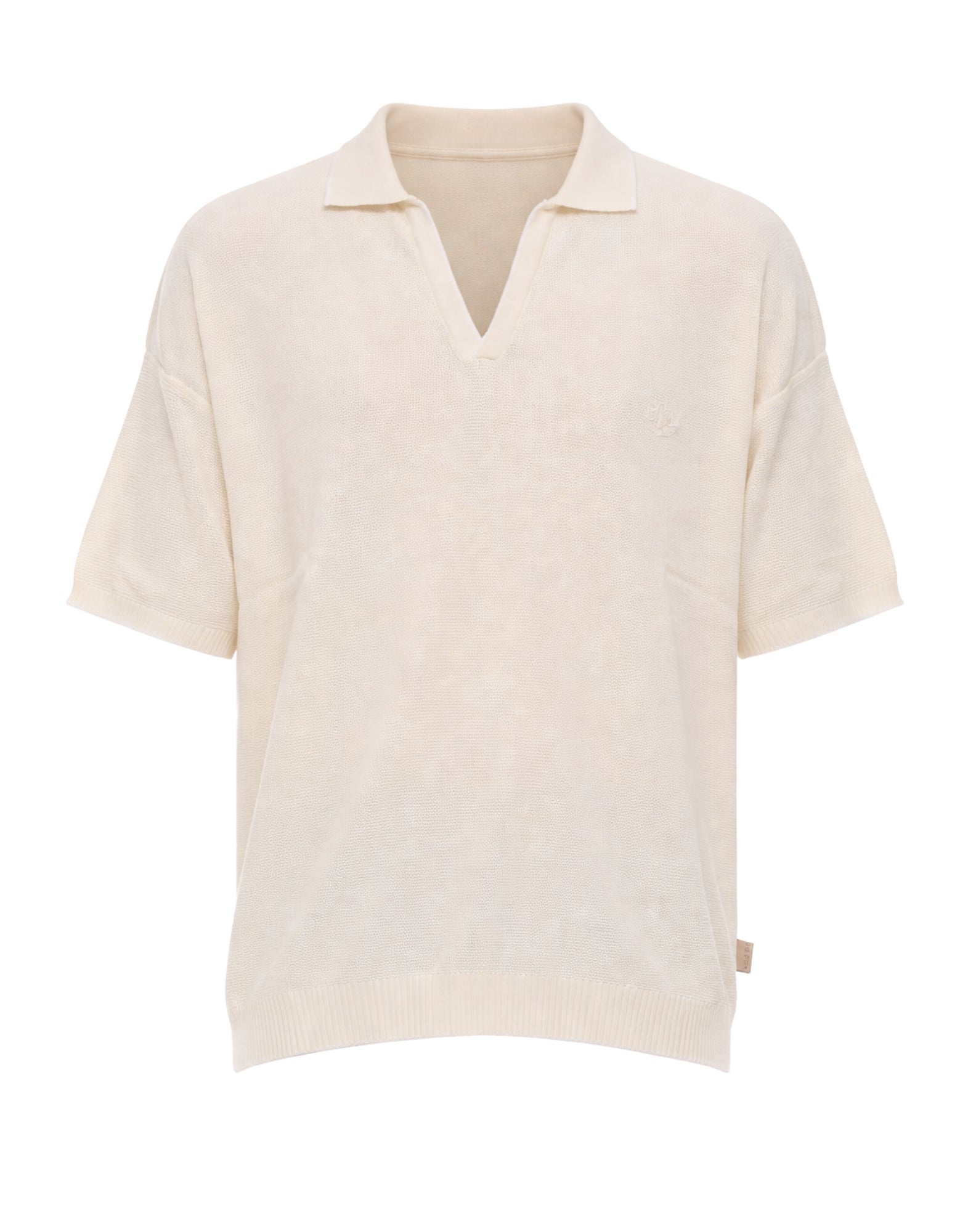 Tela Cruda Men’s Japan Cotton Knit Polo Shirt Ecru Spring Summer M004 232 JAPAN