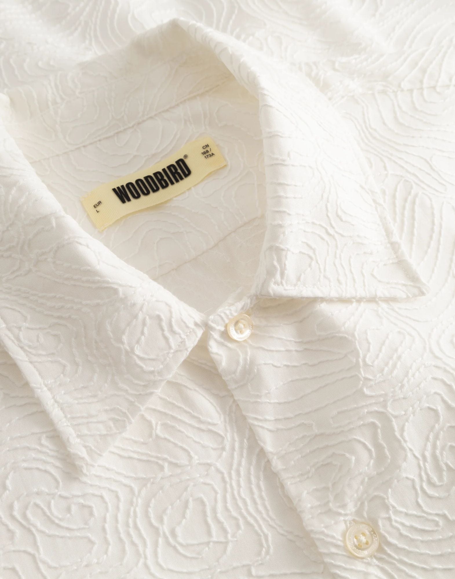 Woodbird WBWang 자수 셔츠 화이트 남성 셔츠 2616-702 OFF WHITE