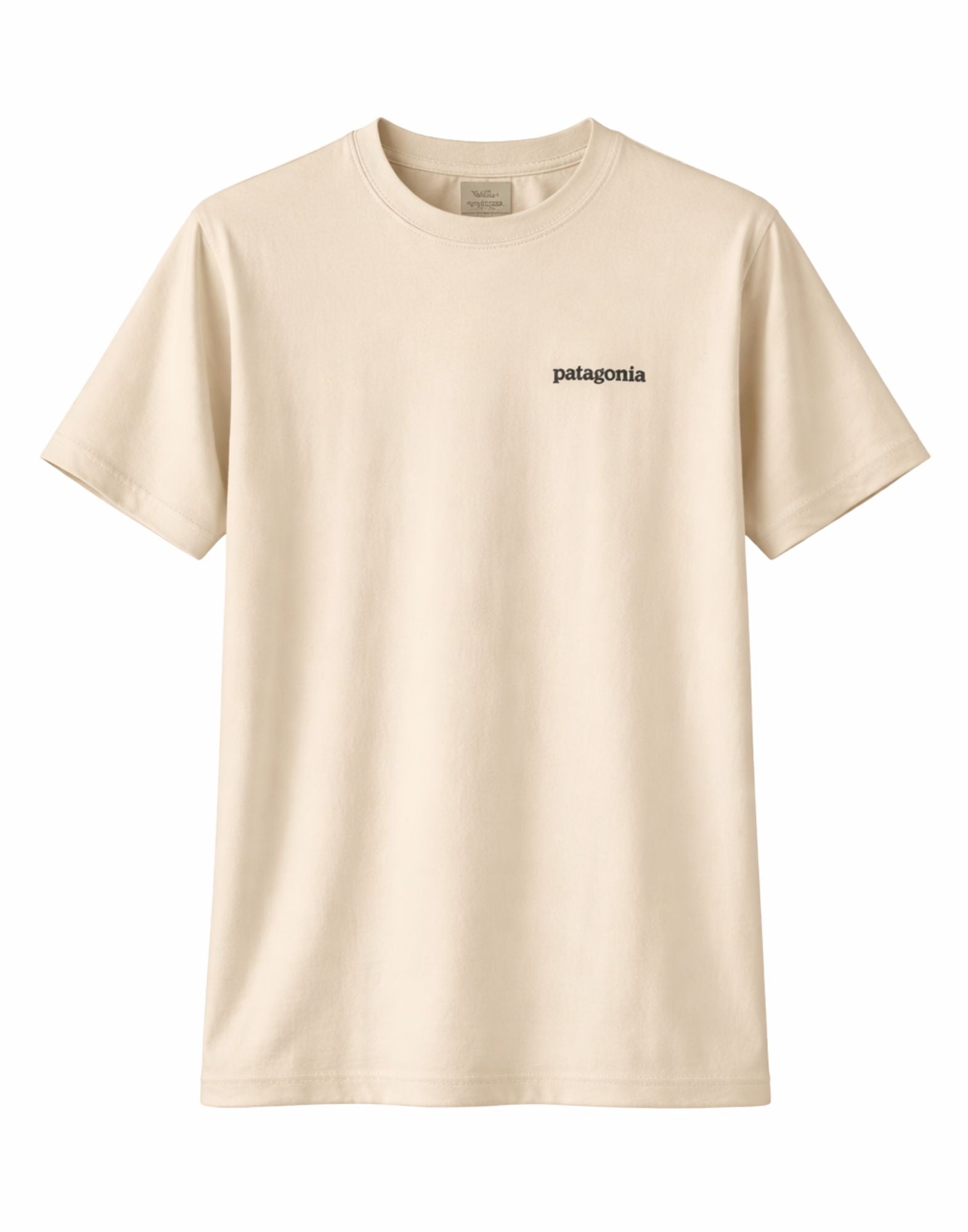 Patagonia Men’s P-6 Logo T-Shirt Organic Cotton Undyed Natural Men’s 37882 UNDL IVORY/BLACK