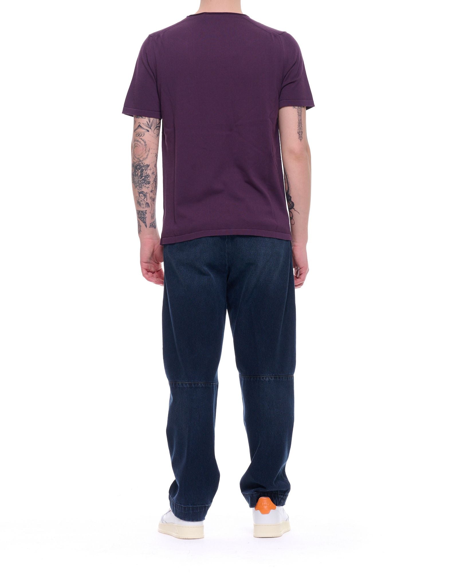 Fabrizio del Carlo T-shirt col rond en coton pour homme violet coupe régulière fabriqué en Italie FF3021 CC05-56 VIOLET